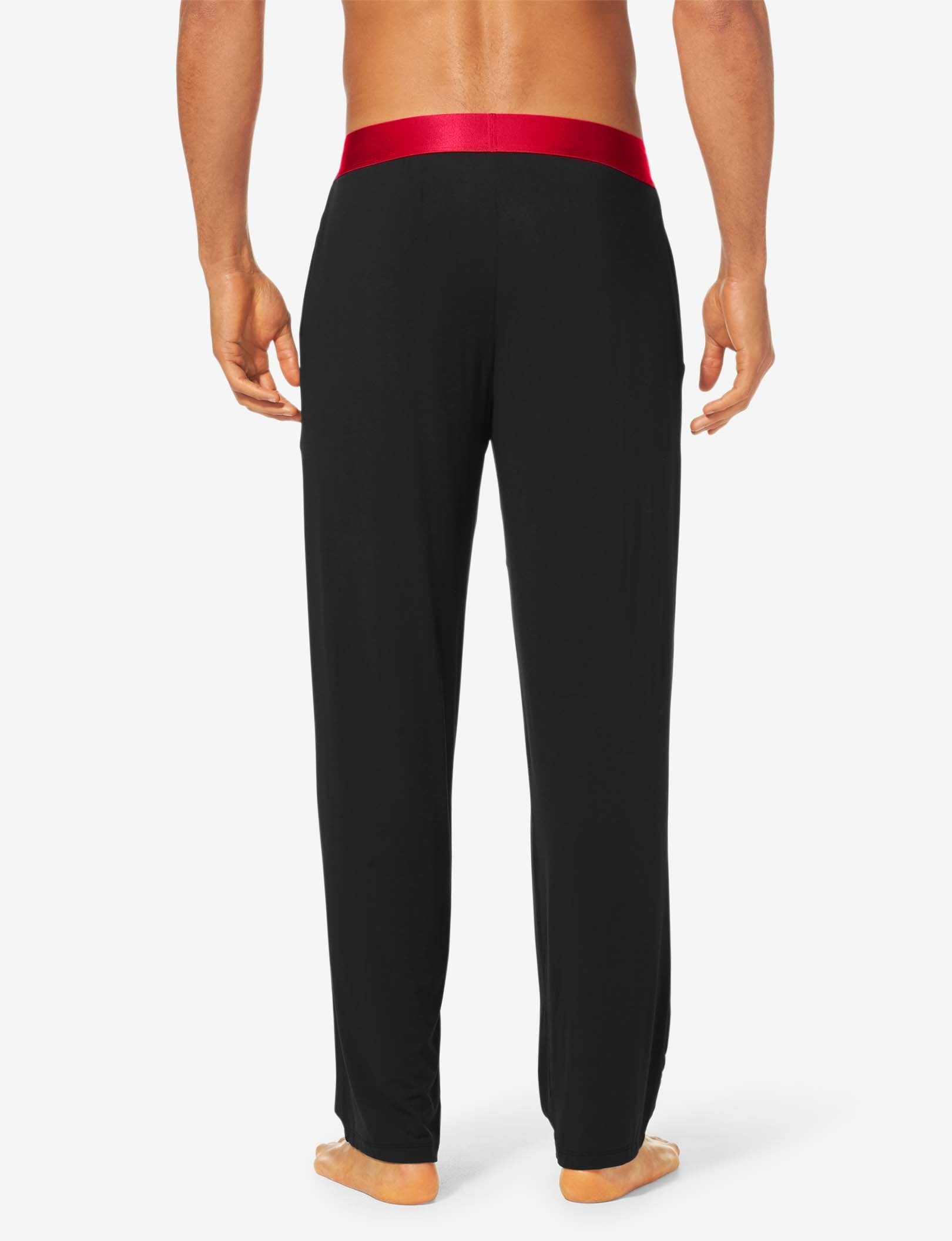 Second Skin Sleep Pant::Black with Haute Red Waistband