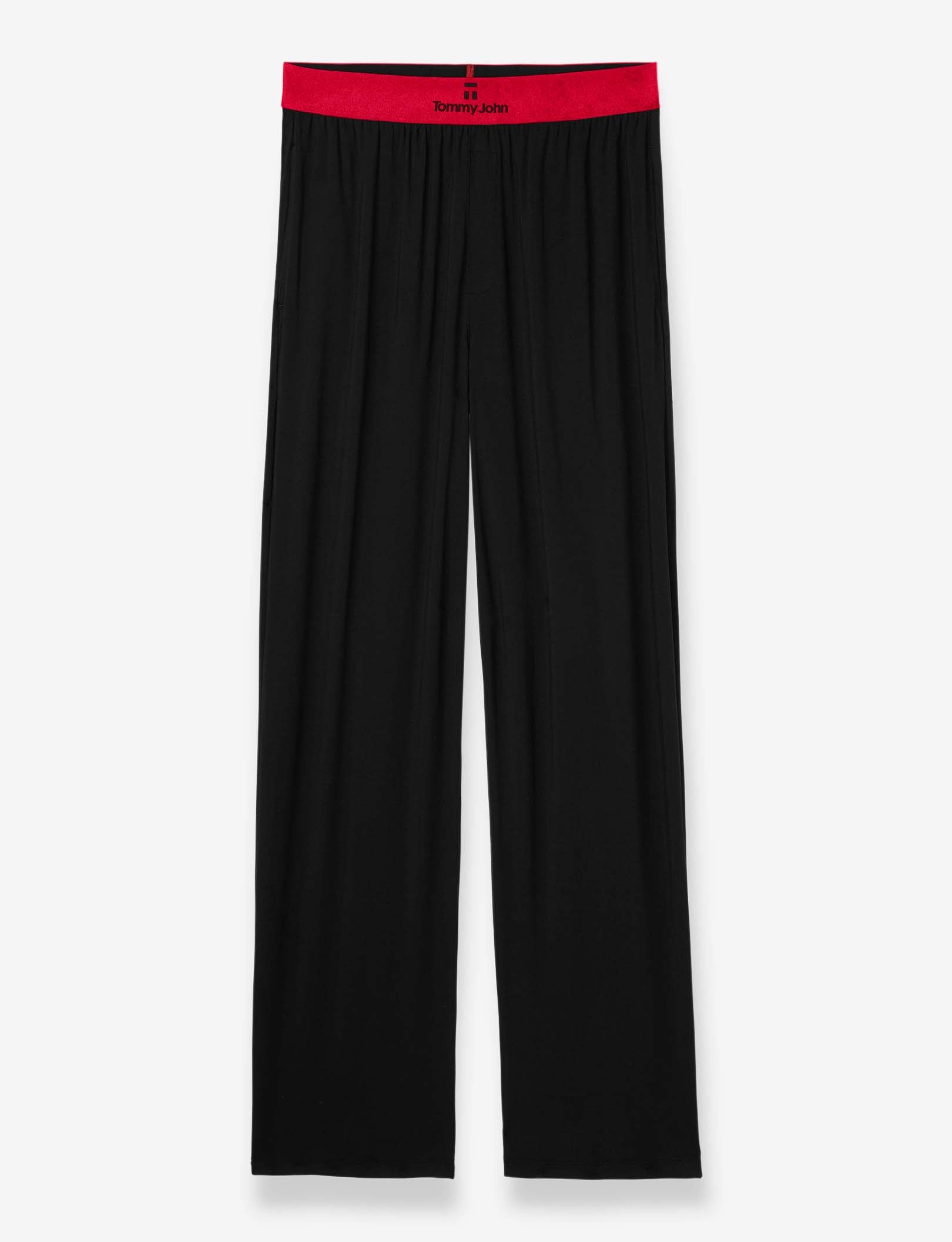 Second Skin Sleep Pant::Black with Haute Red Waistband