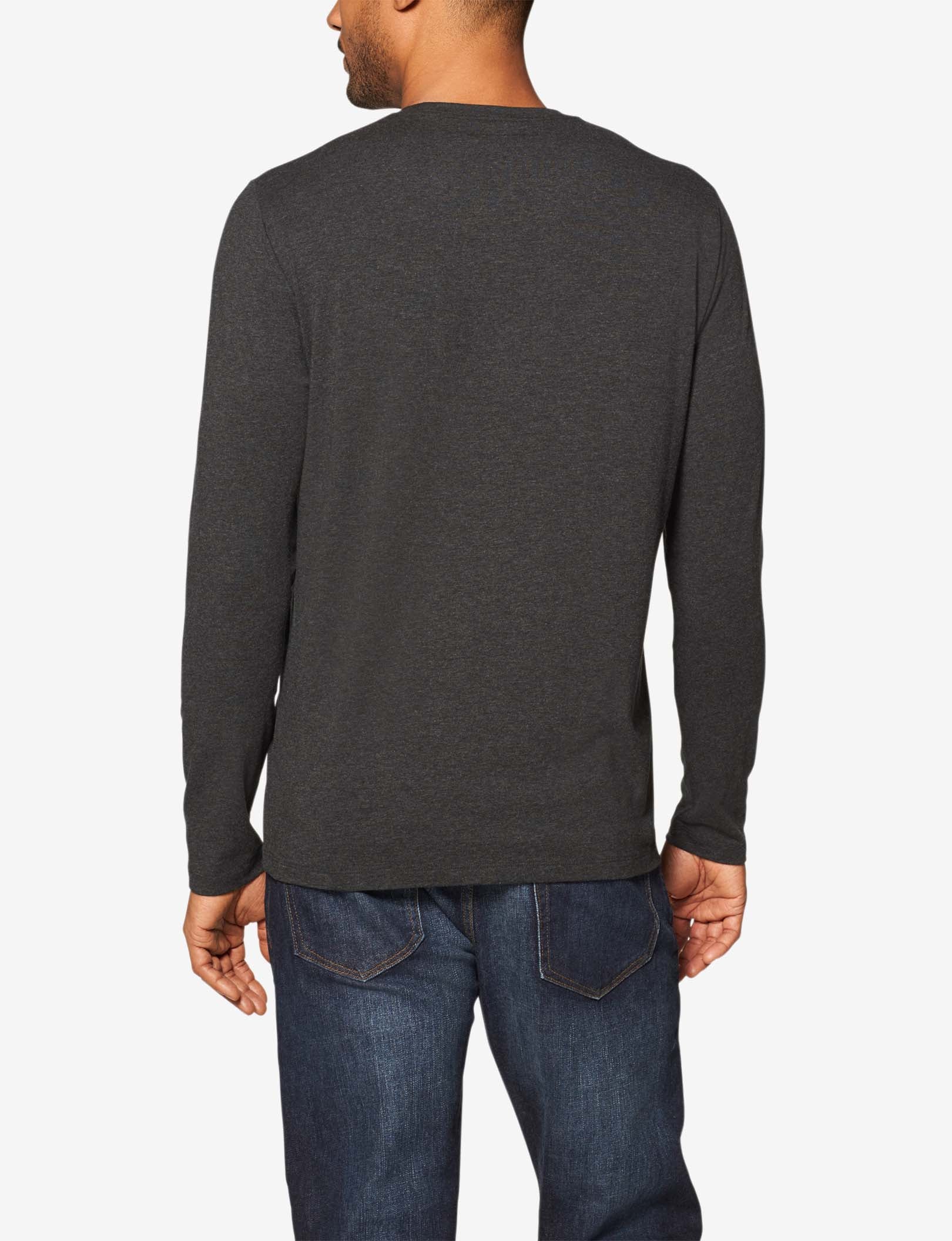 Second Skin Long Sleeve Crew Neck Tee::CHARCOAL GREY
