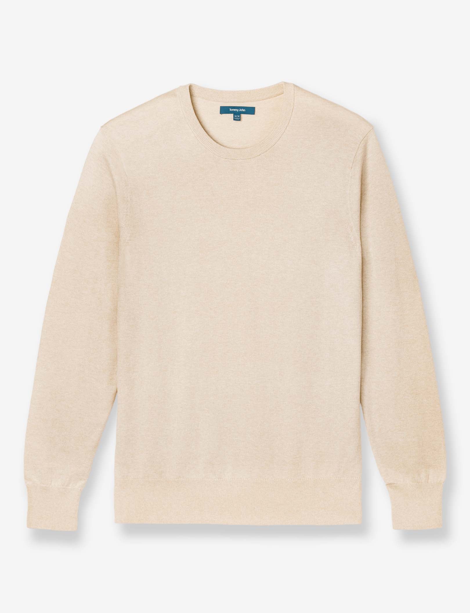 Second Skin Crew Neck Knit Sweater::Oatmeal Heather