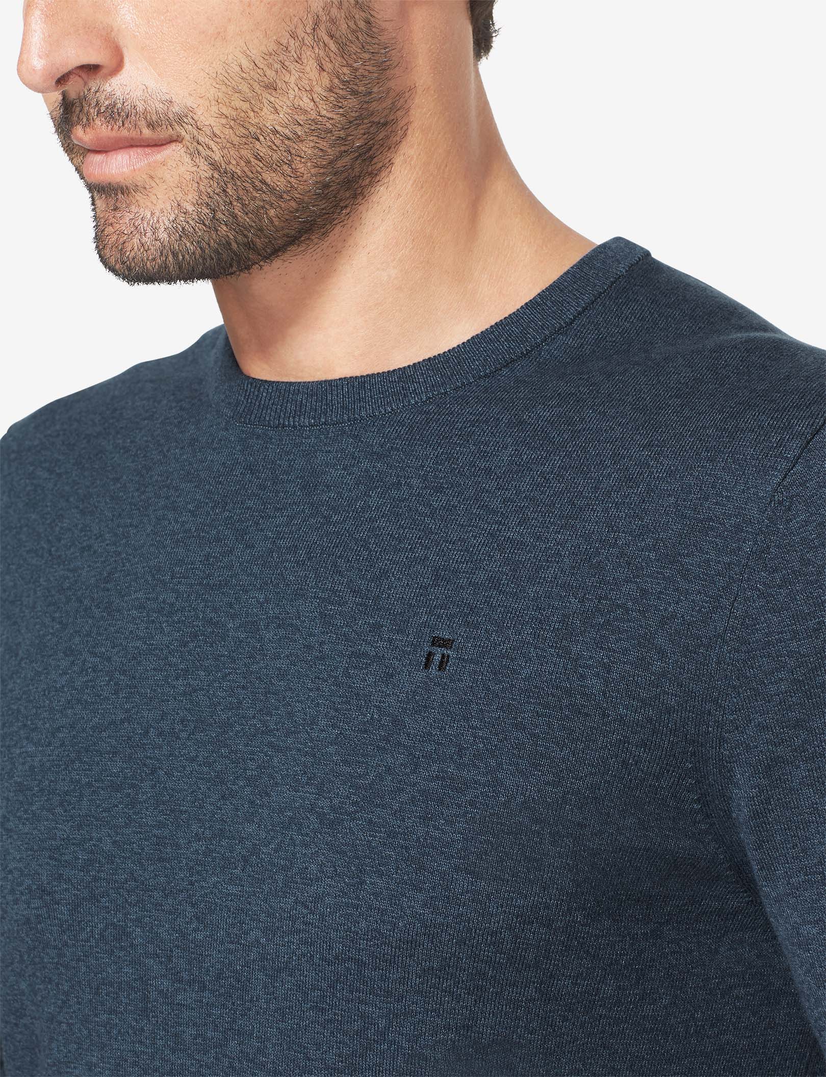Second Skin Crew Neck Knit Sweater::Dress Blues Heather