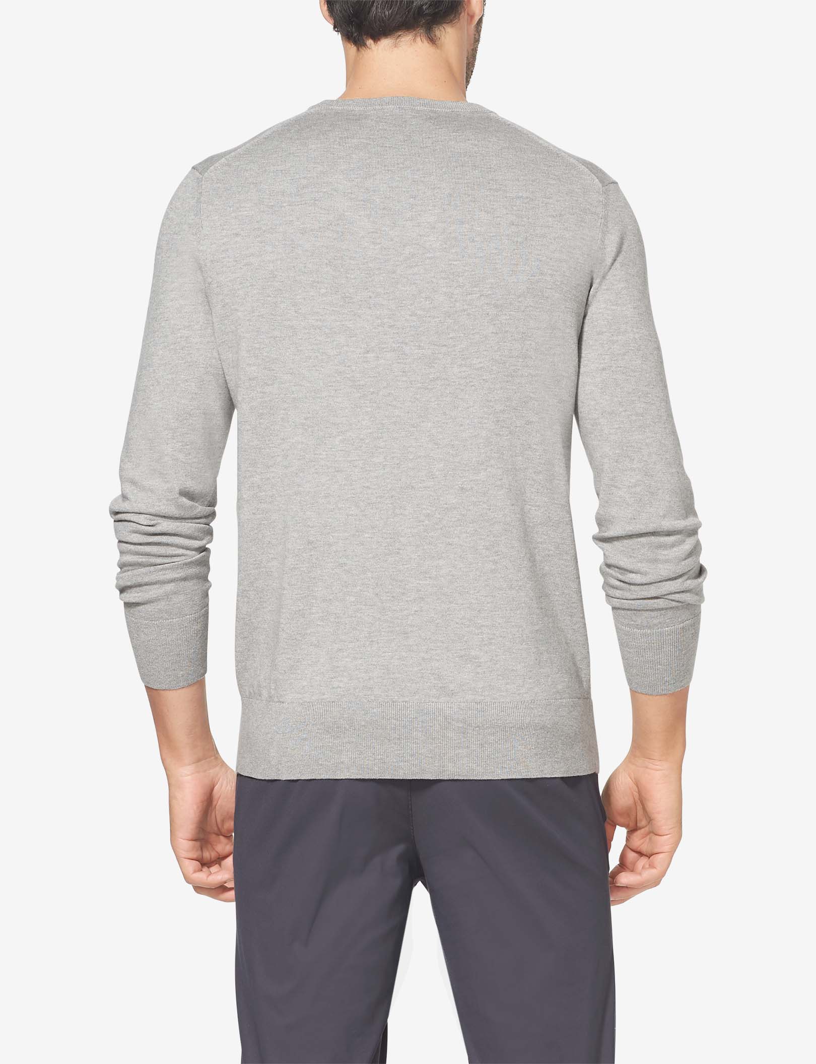 Second Skin Crew Neck Knit Sweater::Light Heather Grey