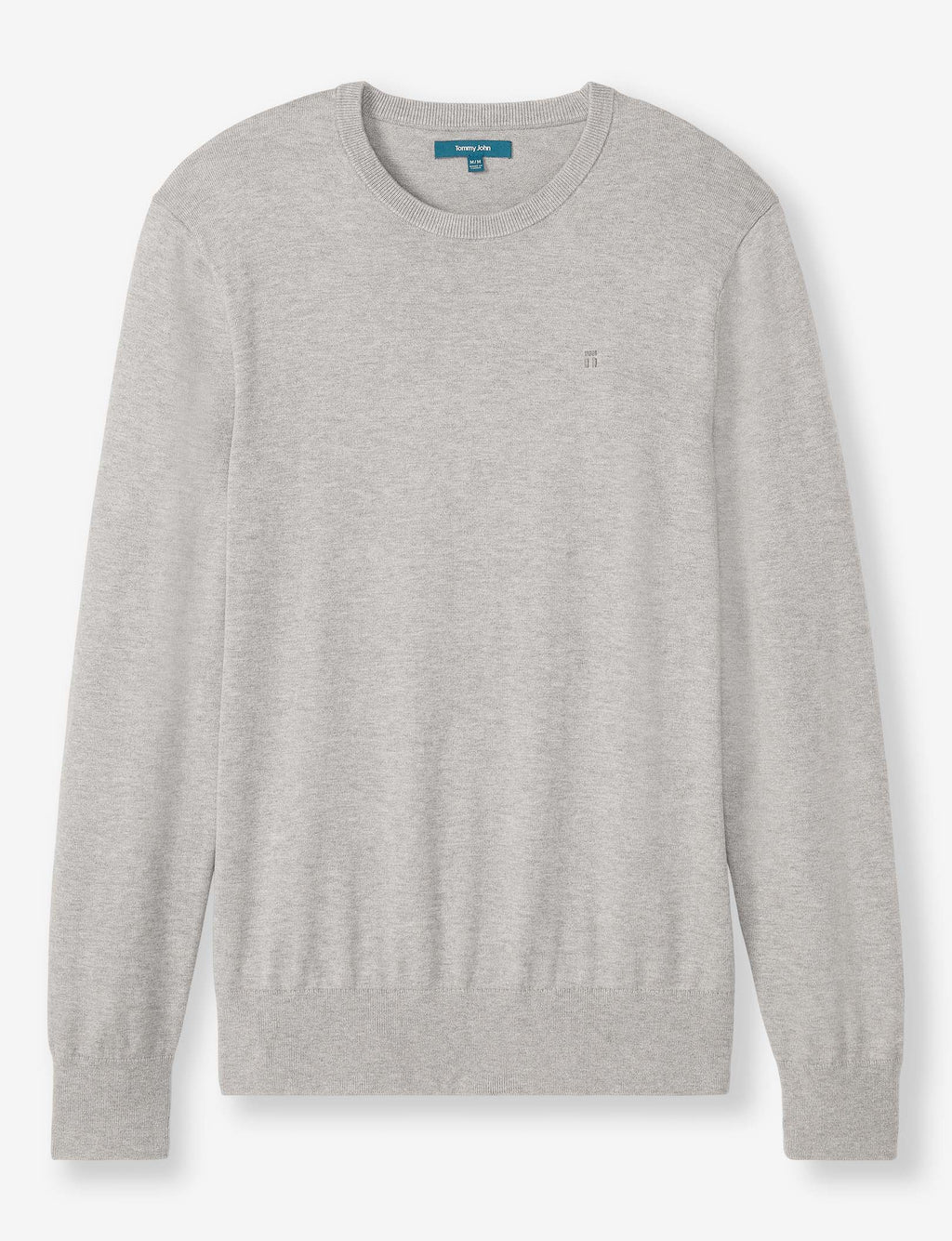 Second Skin Crew Neck Knit Sweater::Light Heather Grey