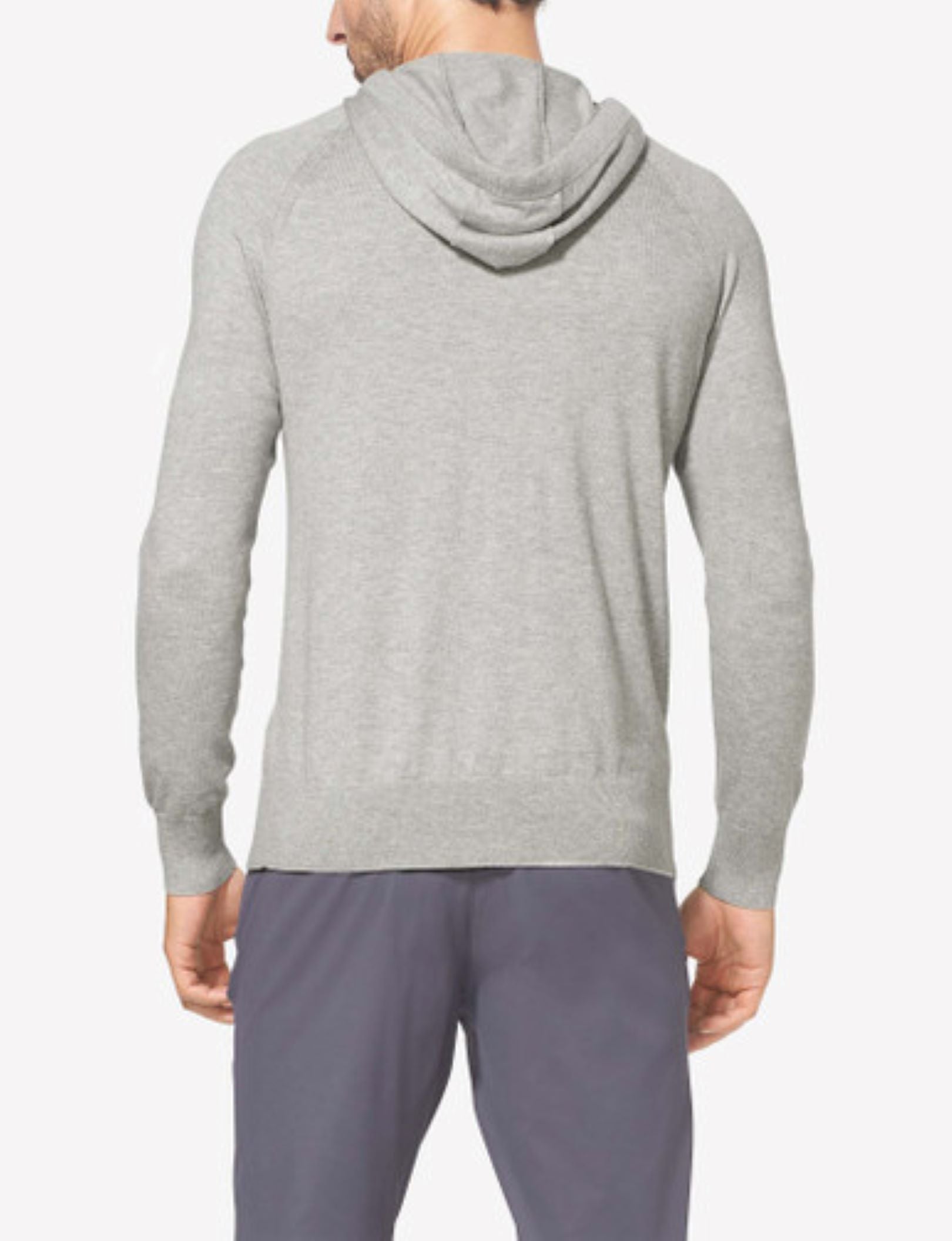 Second Skin Hoodie Knit Sweater::Light Heather Grey