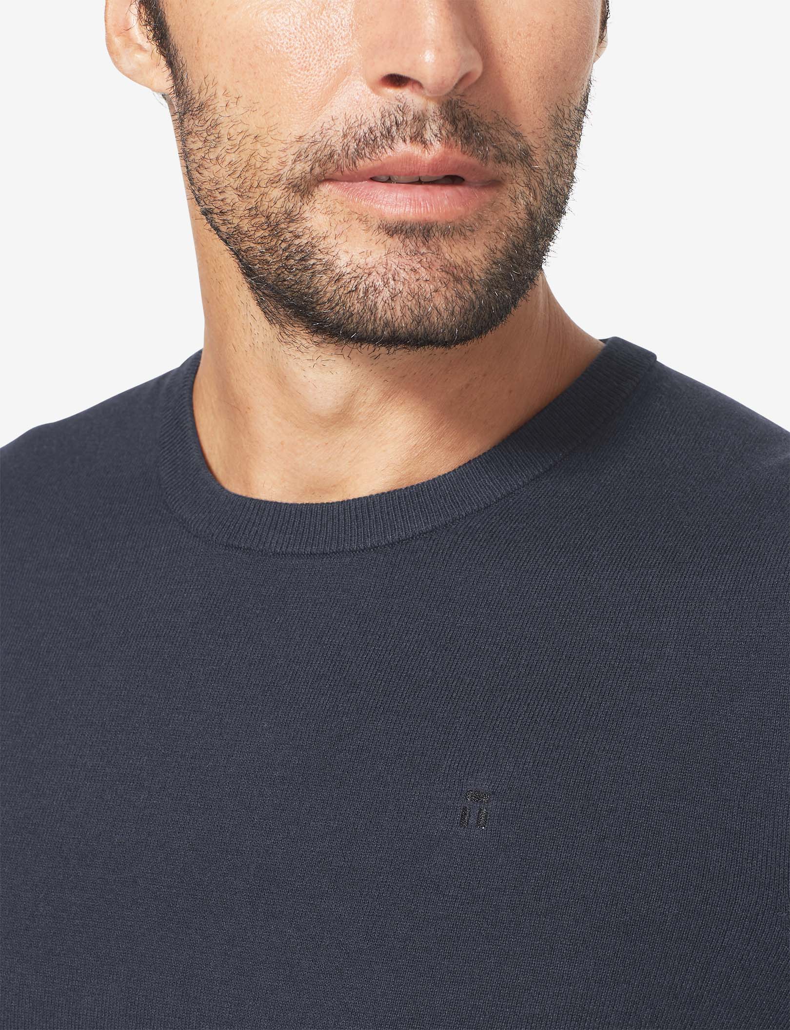 Second Skin Crew Neck Knit Sweater::Night Sky