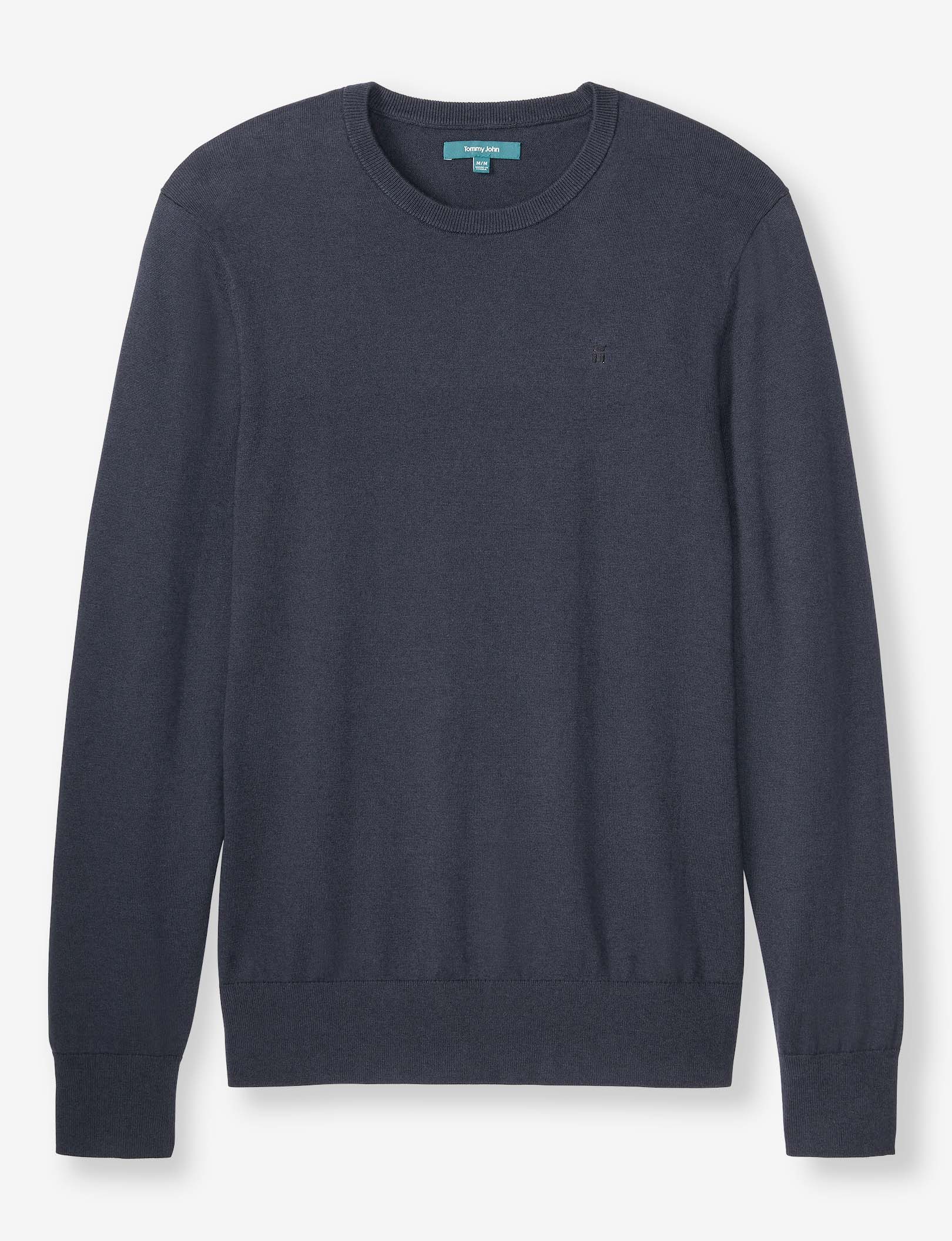 Second Skin Crew Neck Knit Sweater::Night Sky
