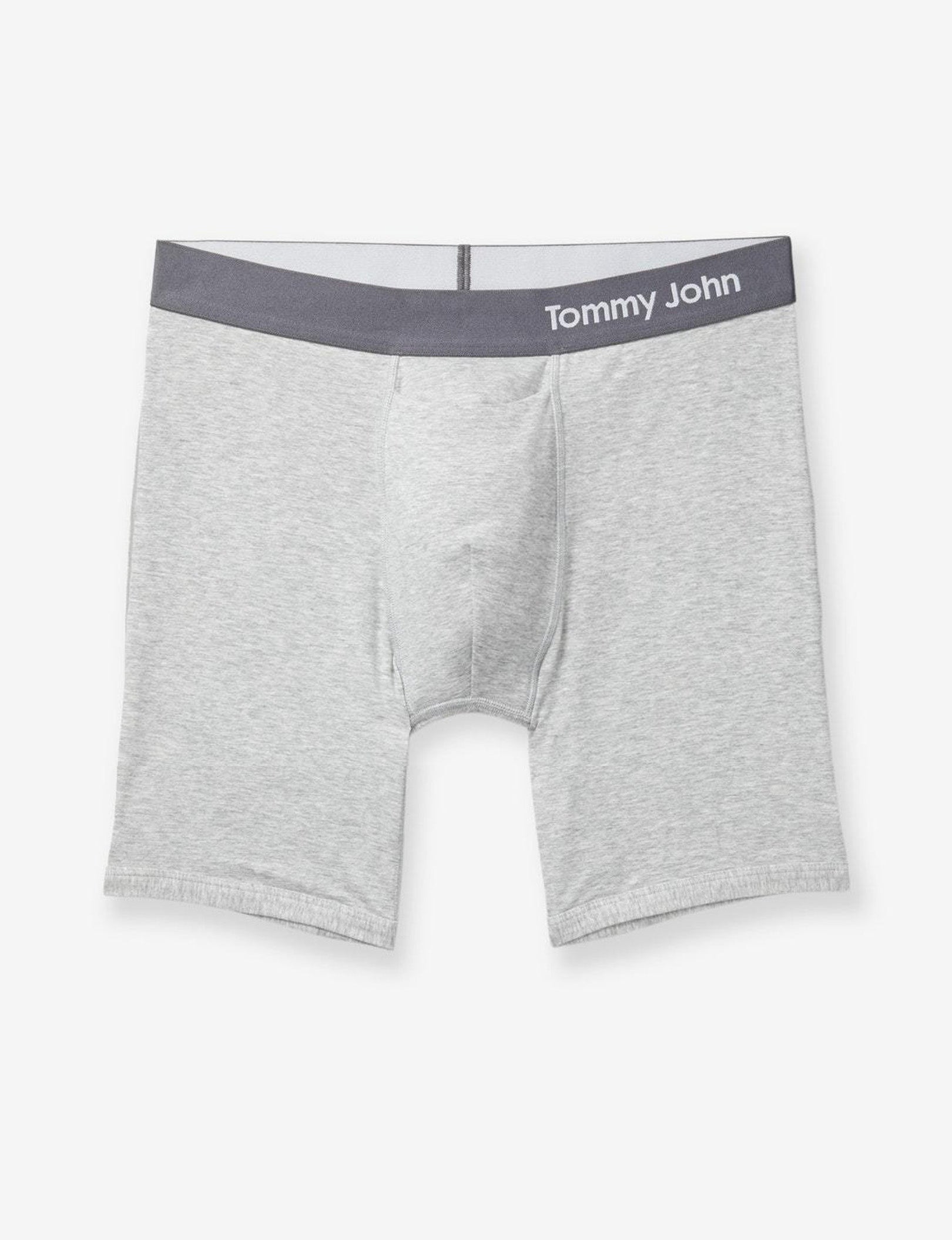 Cool Cotton Mid-Length Boxer Brief 6"::Heather Grey