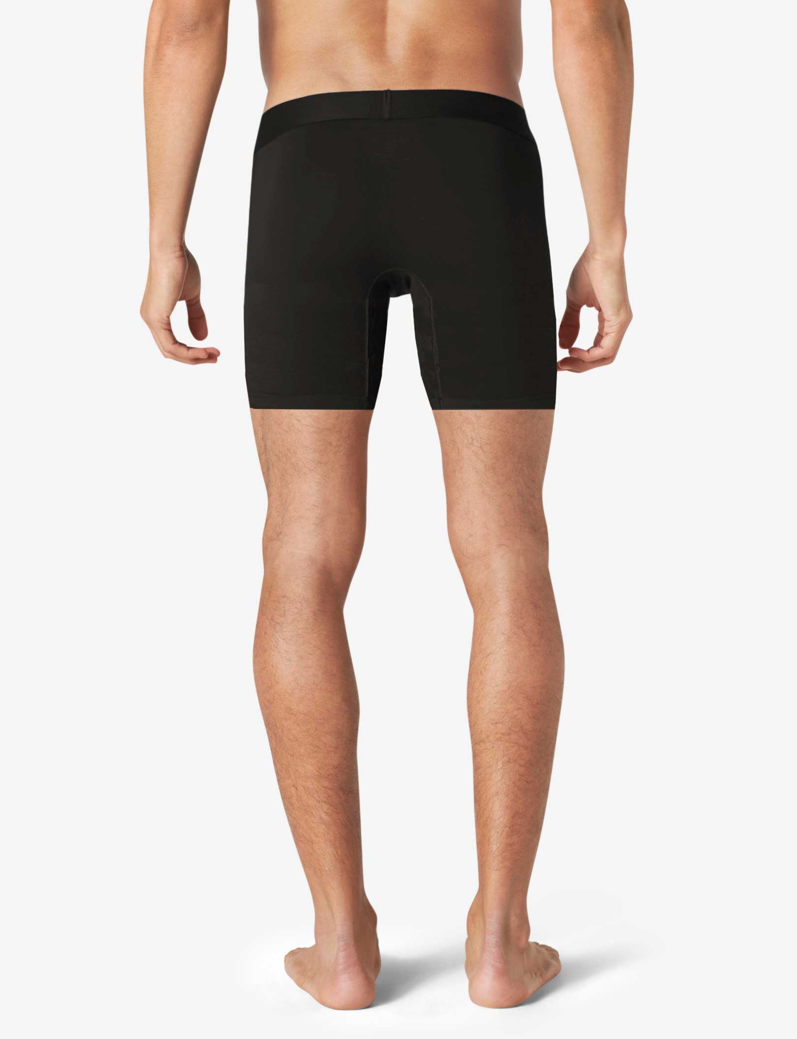Cool Cotton Mid-Length Boxer Brief 6"::Black