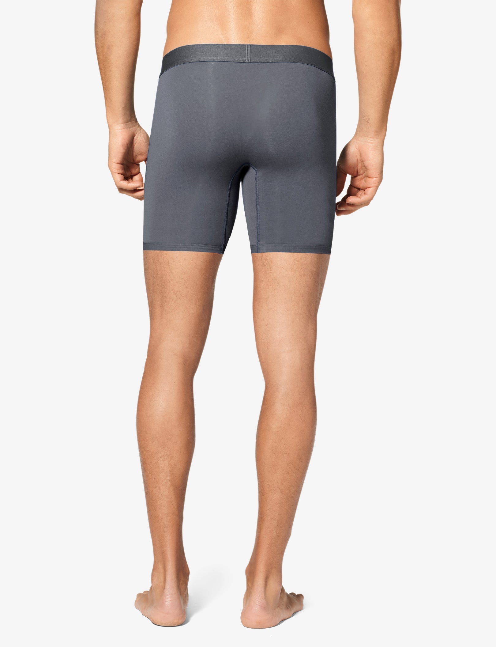 Cool Cotton Mid-Length Boxer Brief 6"::Iron Grey