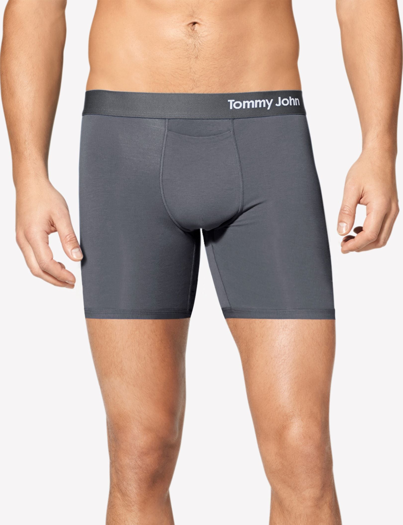 Cool Cotton Mid-Length Boxer Brief 6"::Iron Grey