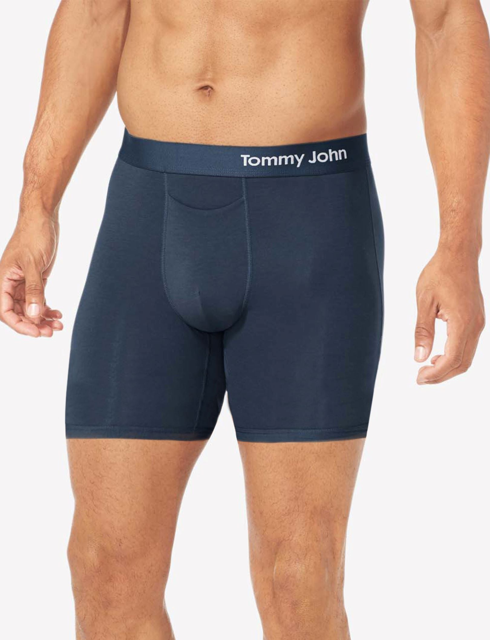Cool Cotton Mid-Length Boxer Brief 6"::Navy