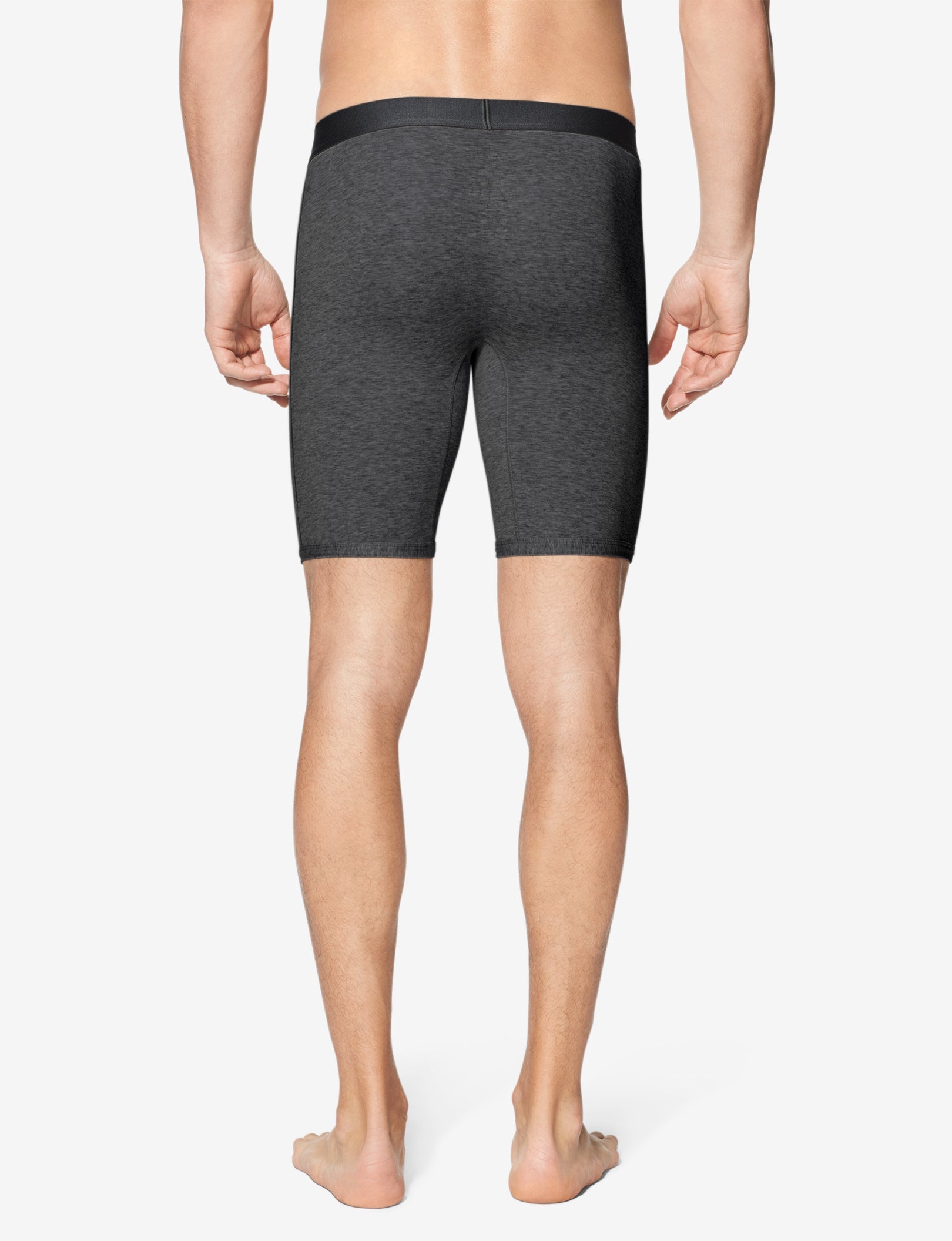 Cool Cotton Boxer Brief 8"::Charcoal Heather