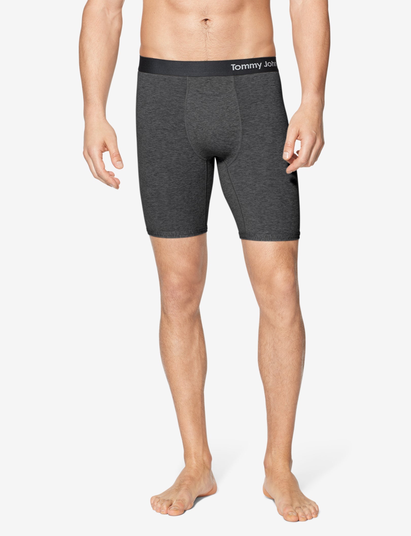 Cool Cotton Boxer Brief 8"::Charcoal Heather