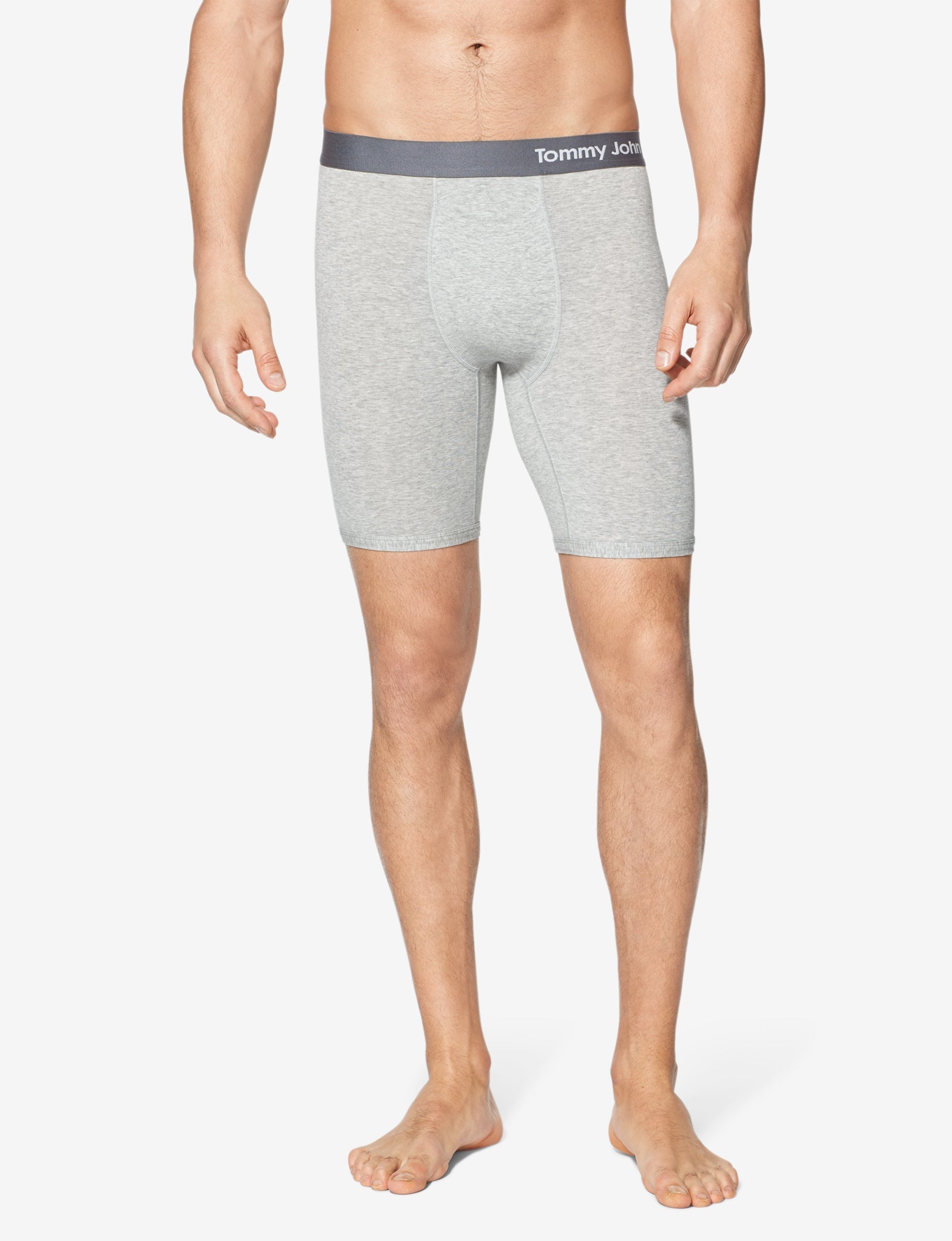 Cool Cotton Boxer Brief 8"::Heather Grey