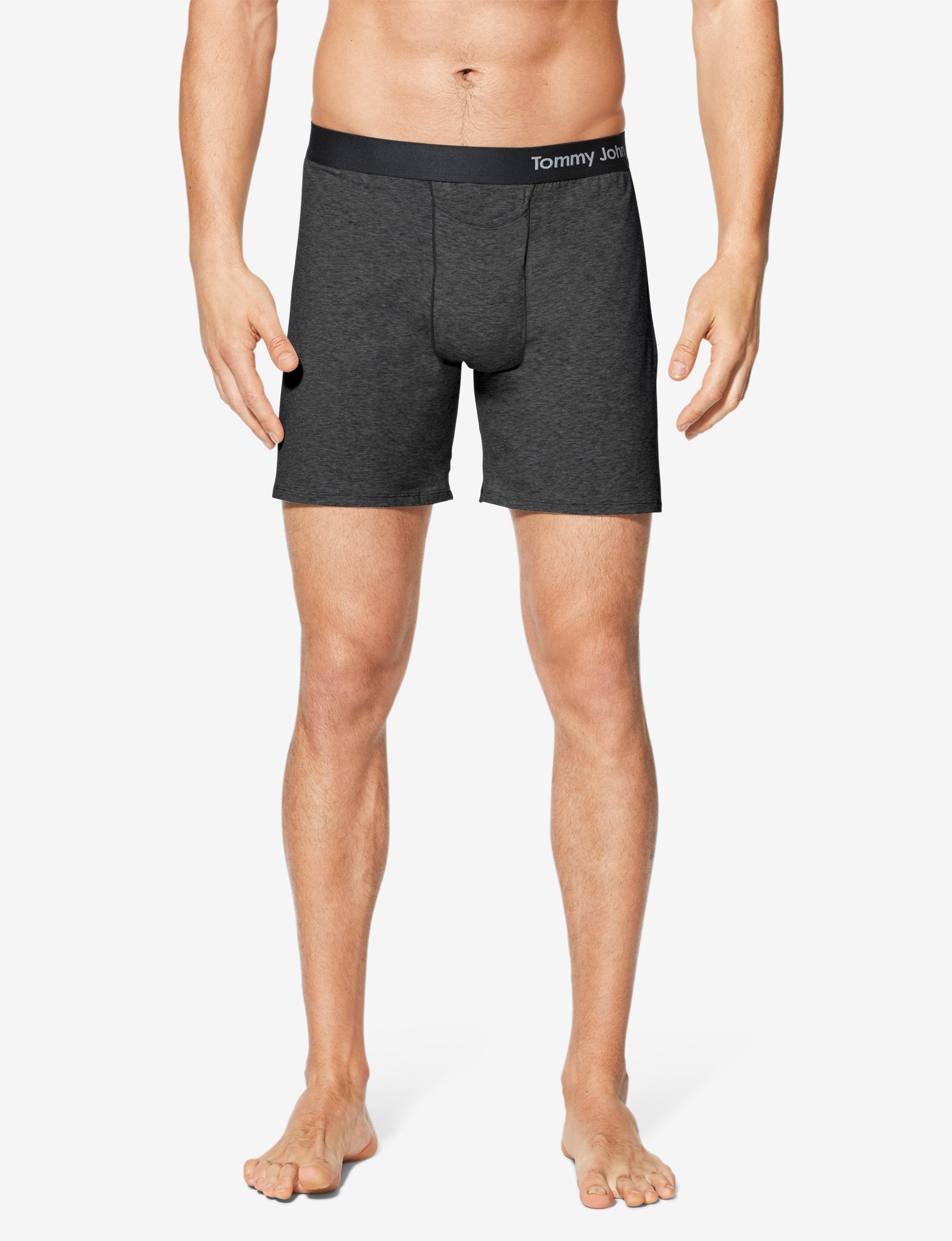 Cool Cotton Relaxed Fit Boxer 6"::Charcoal Heather