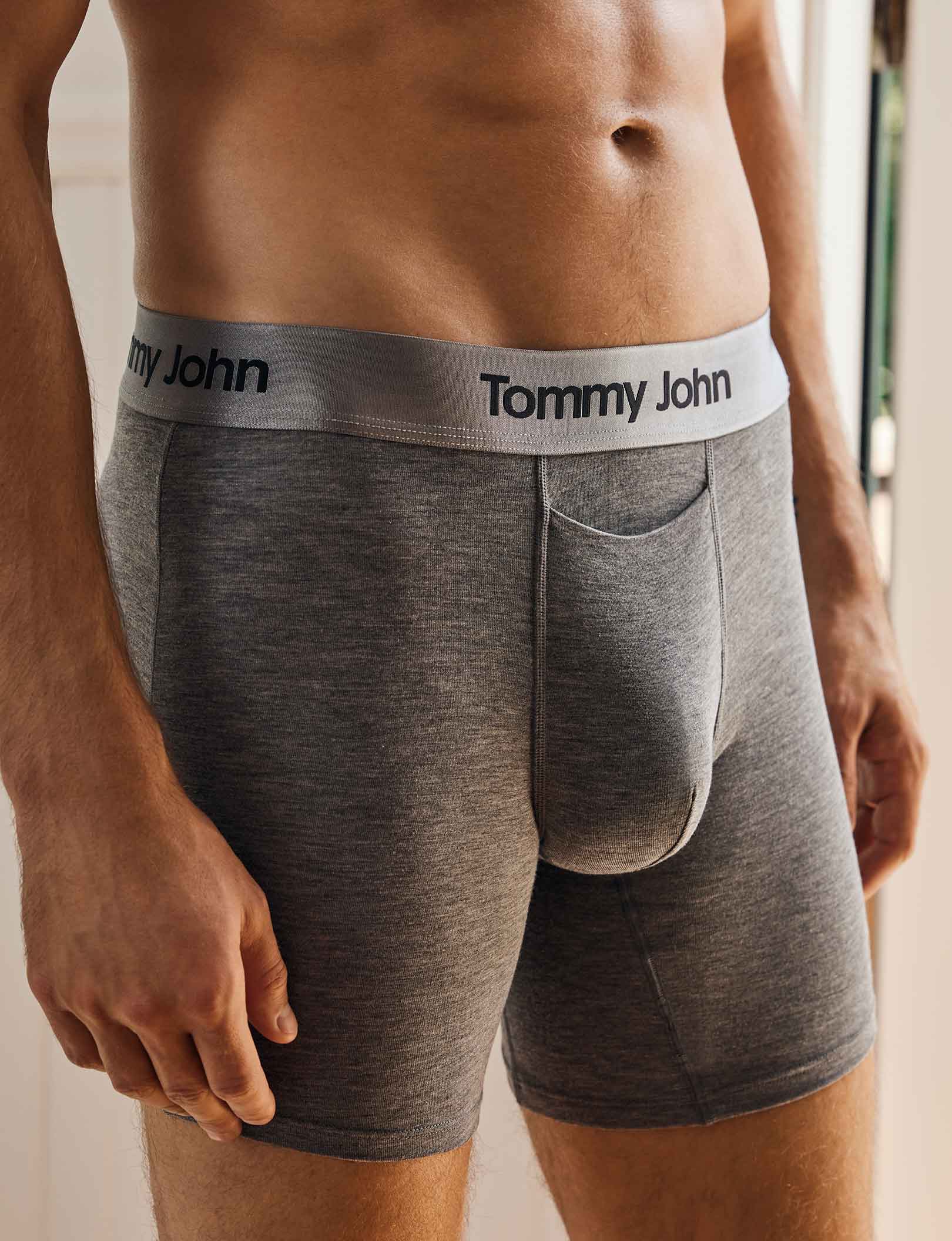 Second Skin Mid-Length Boxer Brief 6"::Medium Heather Grey