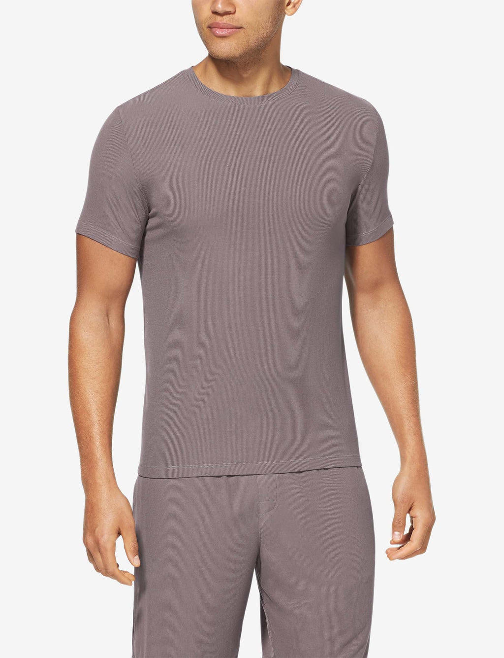 Second Skin Micro Rib Sleep Crew Neck Tee::Rabbit
