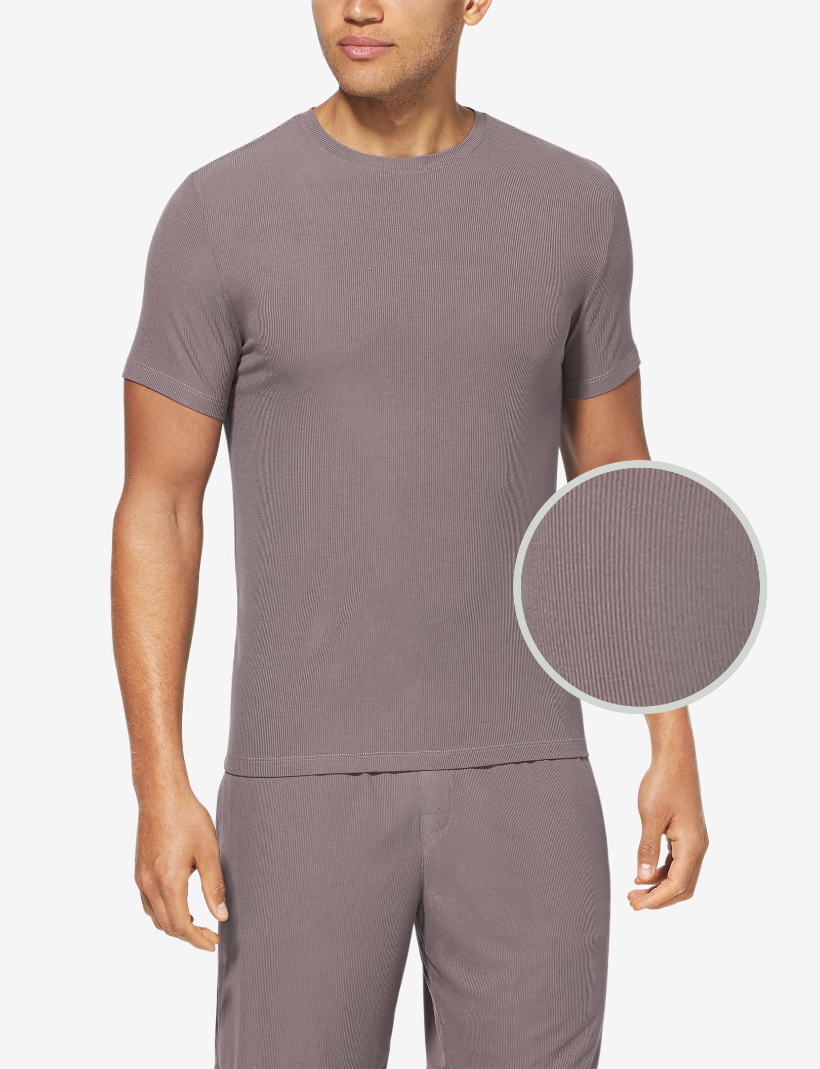 Second Skin Micro Rib Sleep Crew Neck Tee::Rabbit