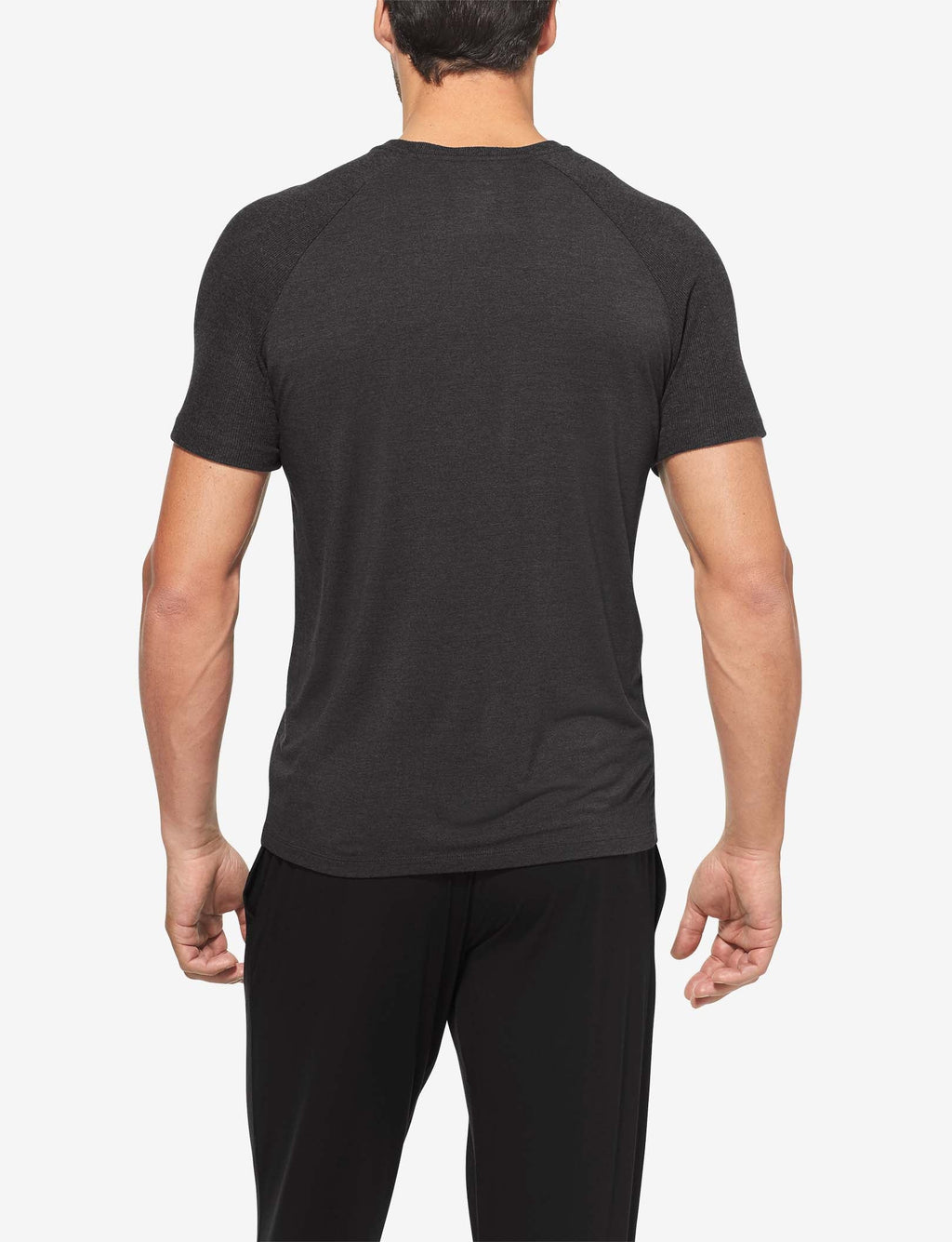 Second Skin Short Sleeve Lounge Henley::Charcoal Heather