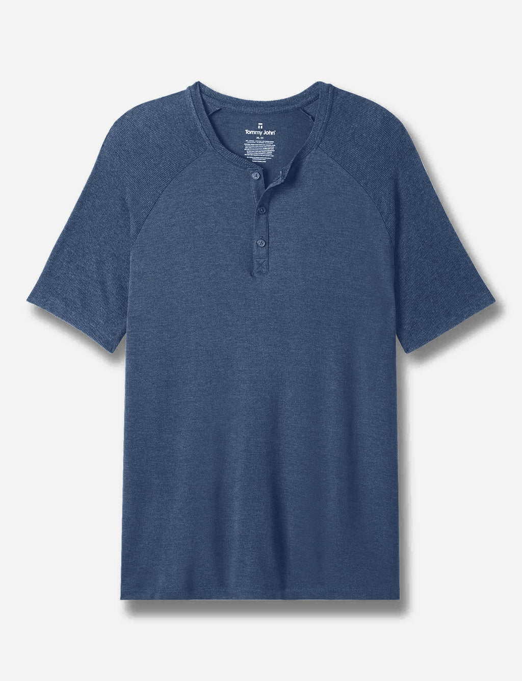 Short Sleeve Lounge Henley::Dress Blues Heather