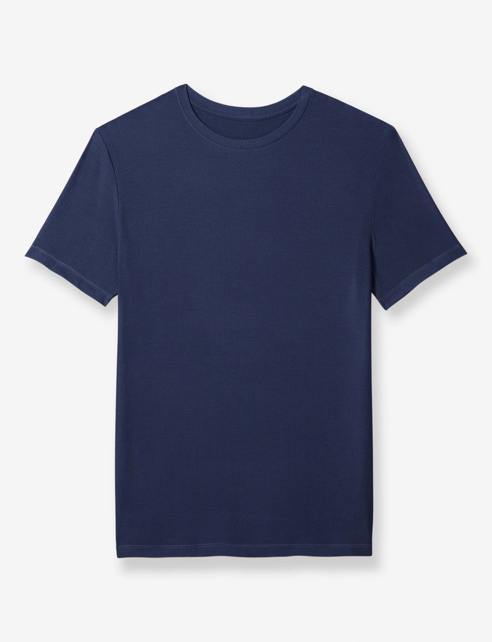 Second Skin Micro Rib Sleep Crew Neck Tee::Dress Blues Micro Rib