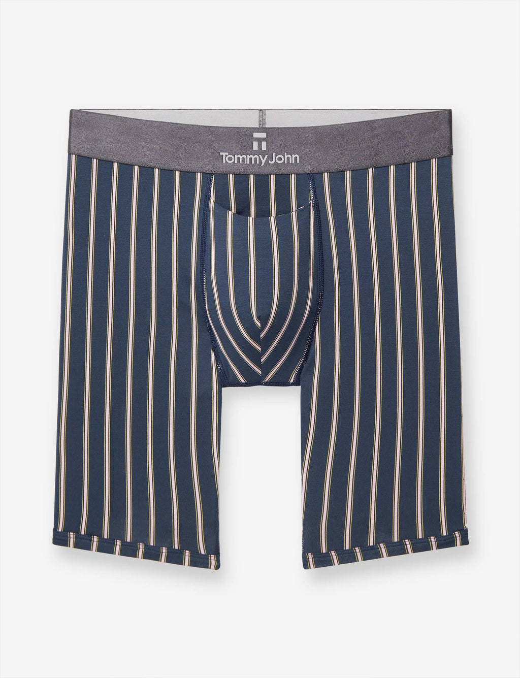 Second Skin Boxer Brief 8"::Dress Blues Pinstripe