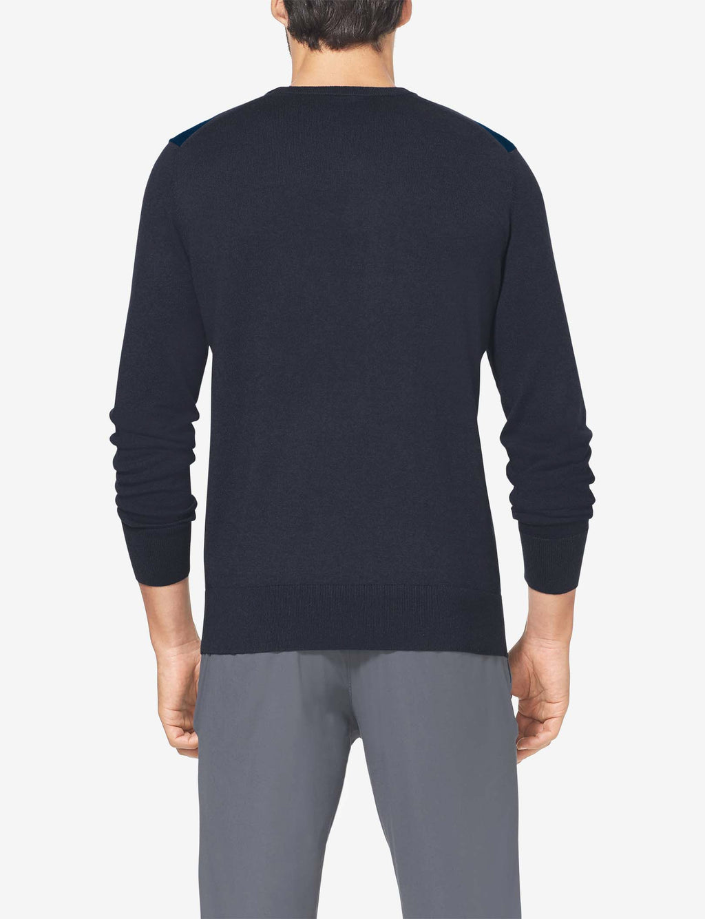 Second Skin Crew Neck Knit Sweater::Night Sky/Black Colorblock