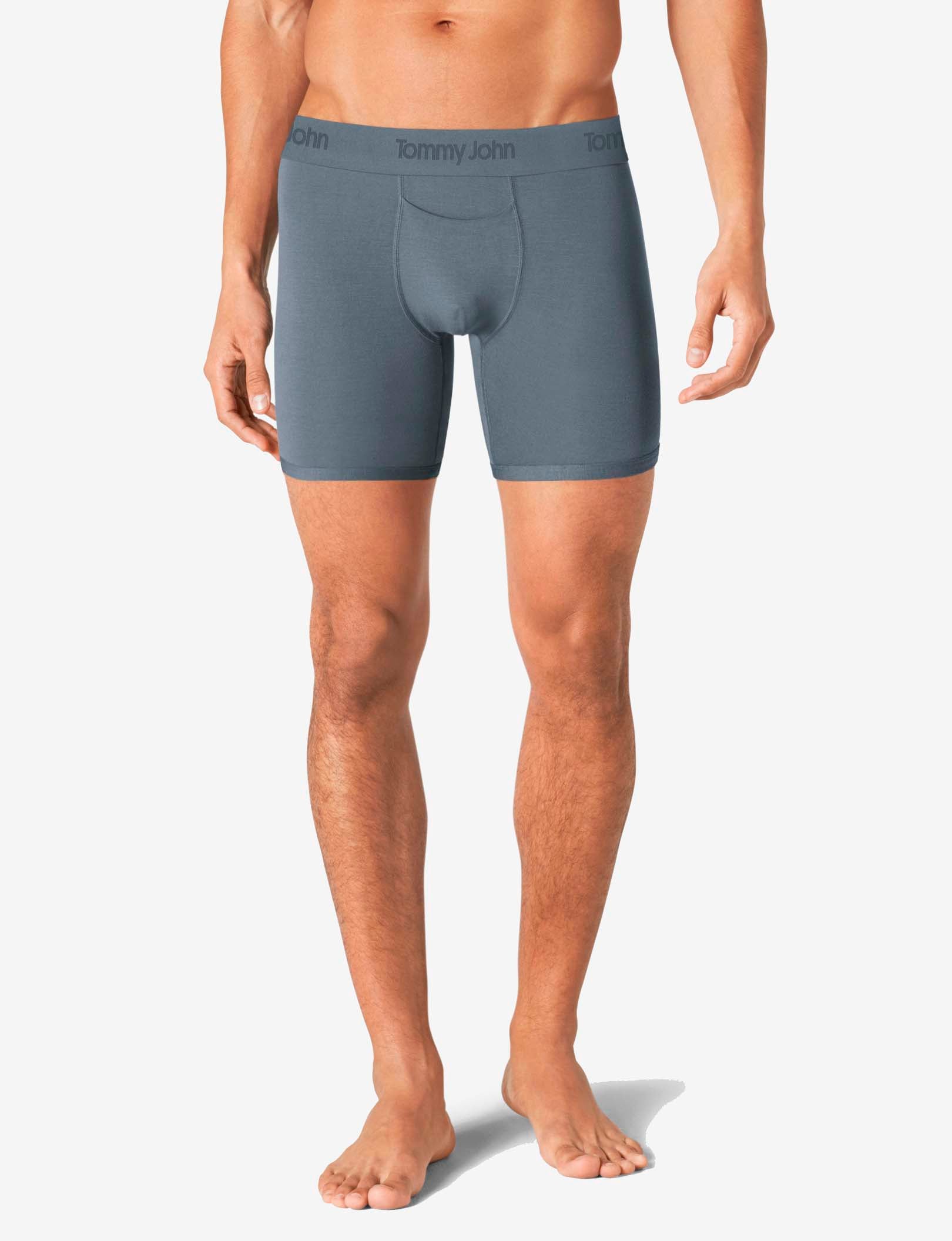 Second Skin Mid-Length Boxer Brief 6" (3-Pack)::Dress Blues/Turbulence/Black