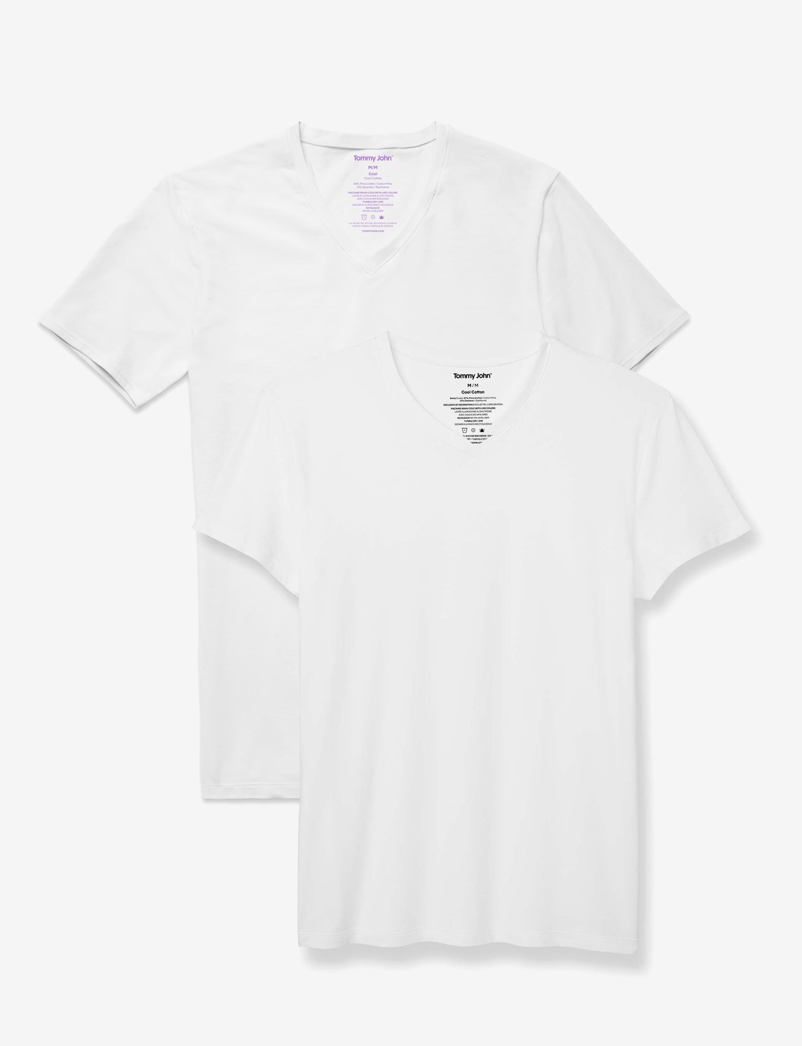 Cool Cotton High V-Neck Undershirt Starter Pack::White