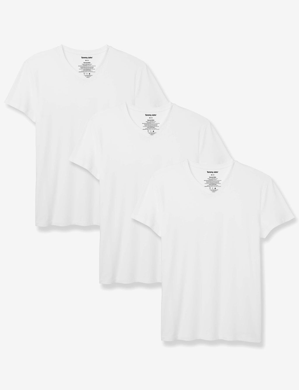 Second Skin High V-Neck Modern Fit Undershirt (3-Pack)::White