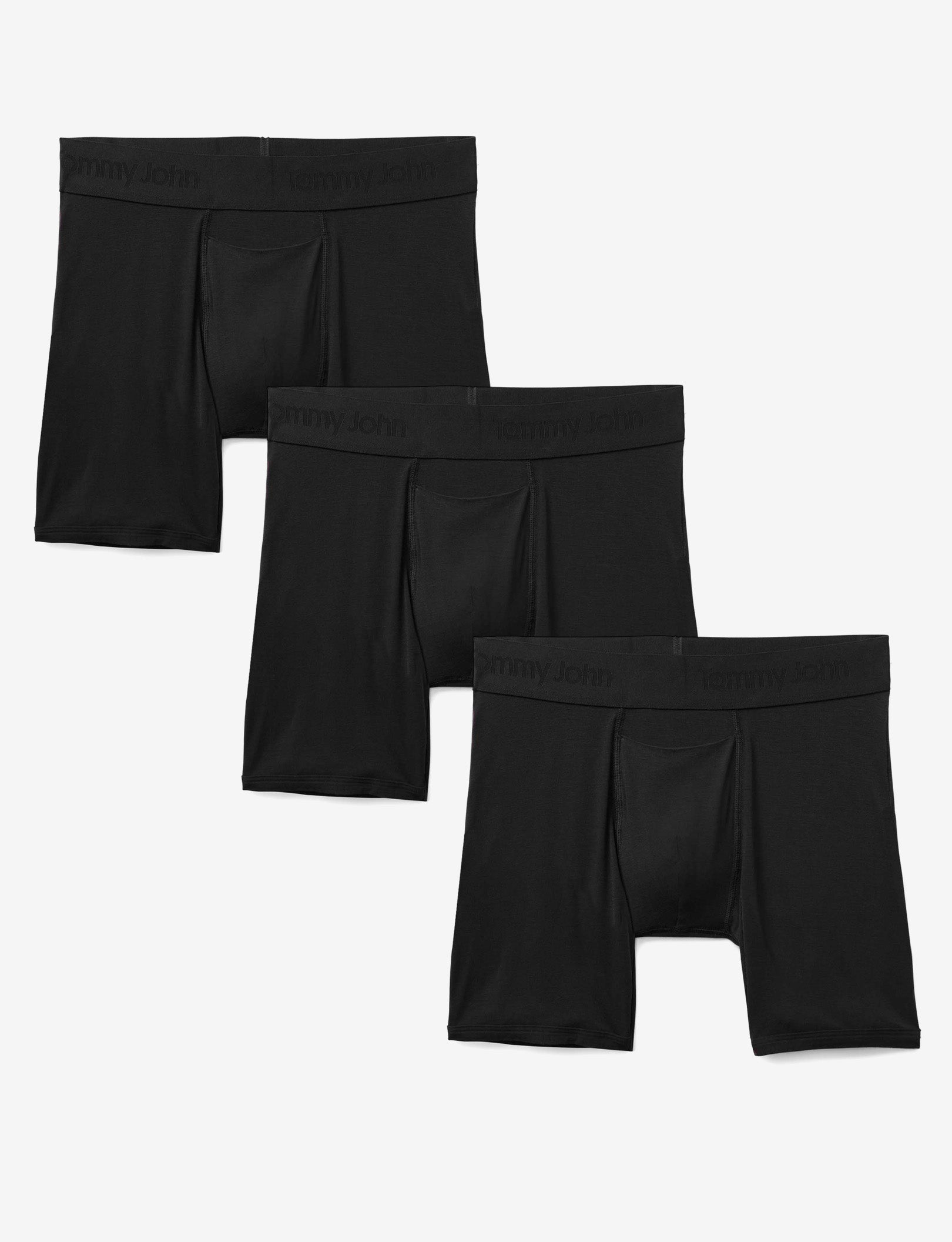 Second Skin Mid-Length Boxer Brief 6" (3-Pack)::Black