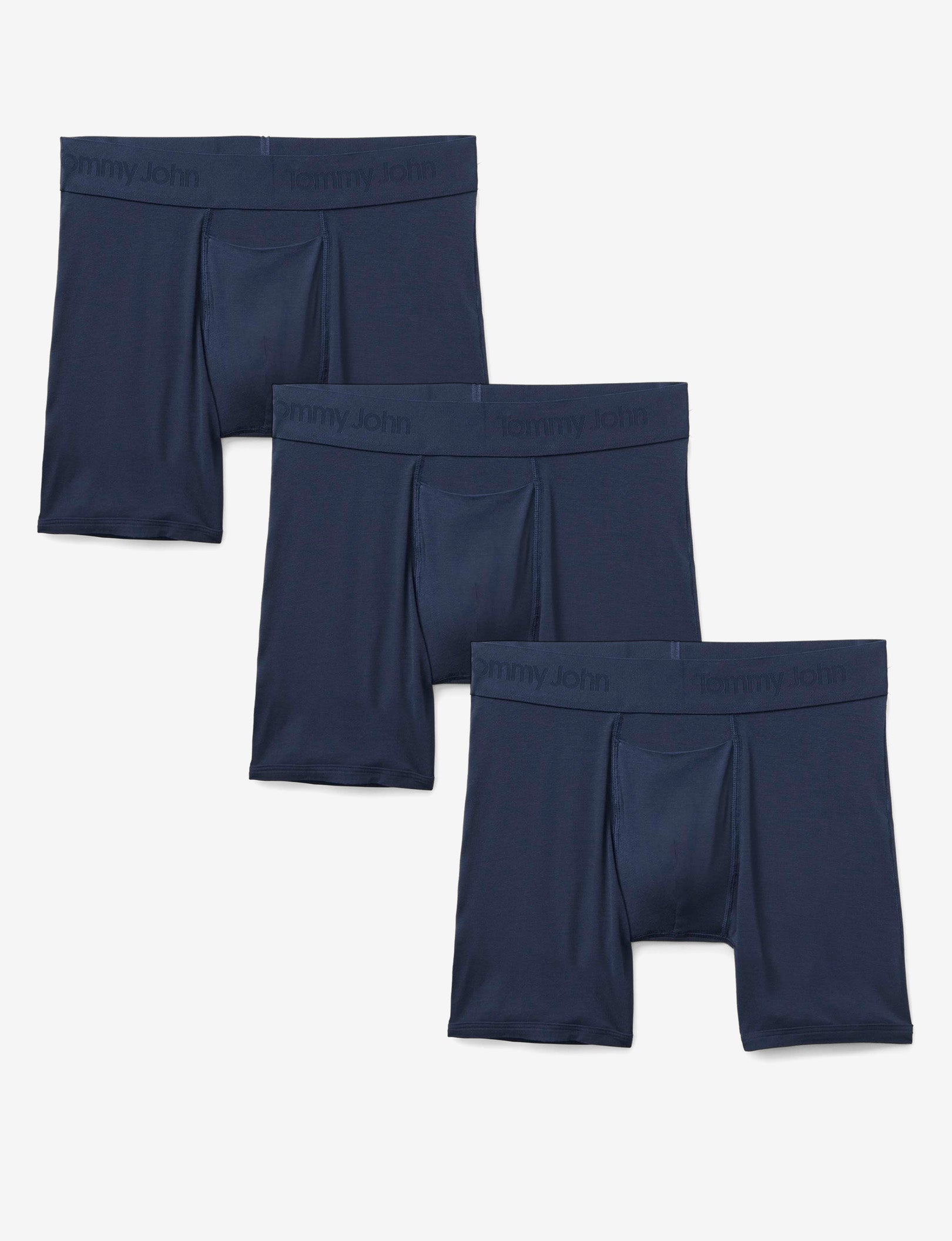 Second Skin Mid-Length Boxer Brief 6" (3-Pack)::Dress Blues