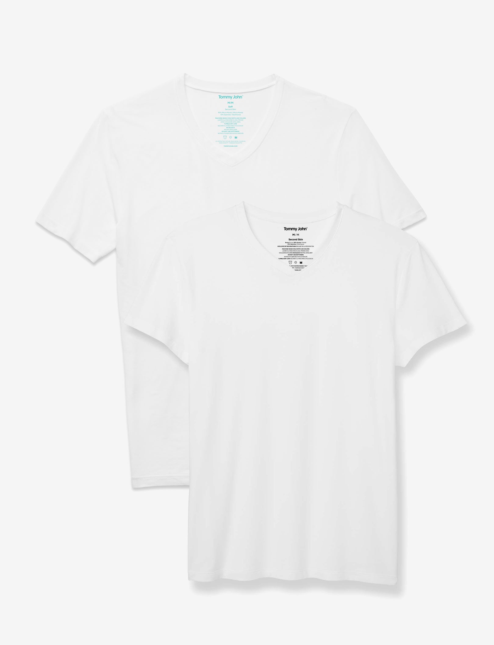 Second Skin High V-Neck Undershirt Starter Pack::White