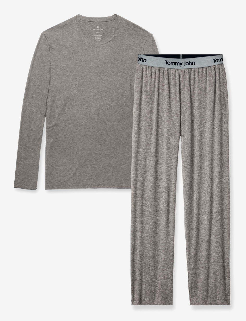 Second Skin Sleep Long Sleeve Tee & Pant Set::Medium Heather Grey