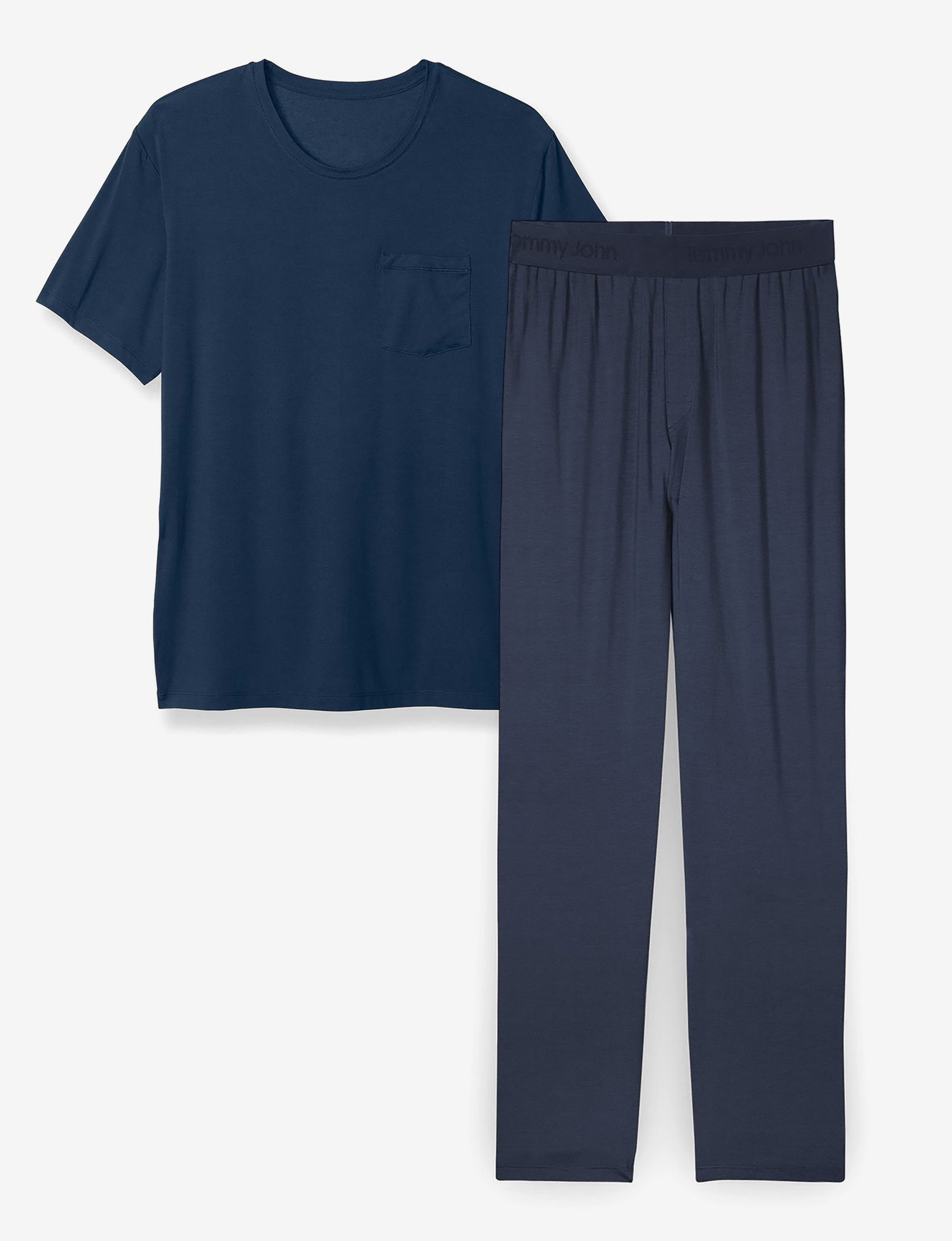 Second Skin Sleep Pocket Tee & Pant Set::Dress Blues