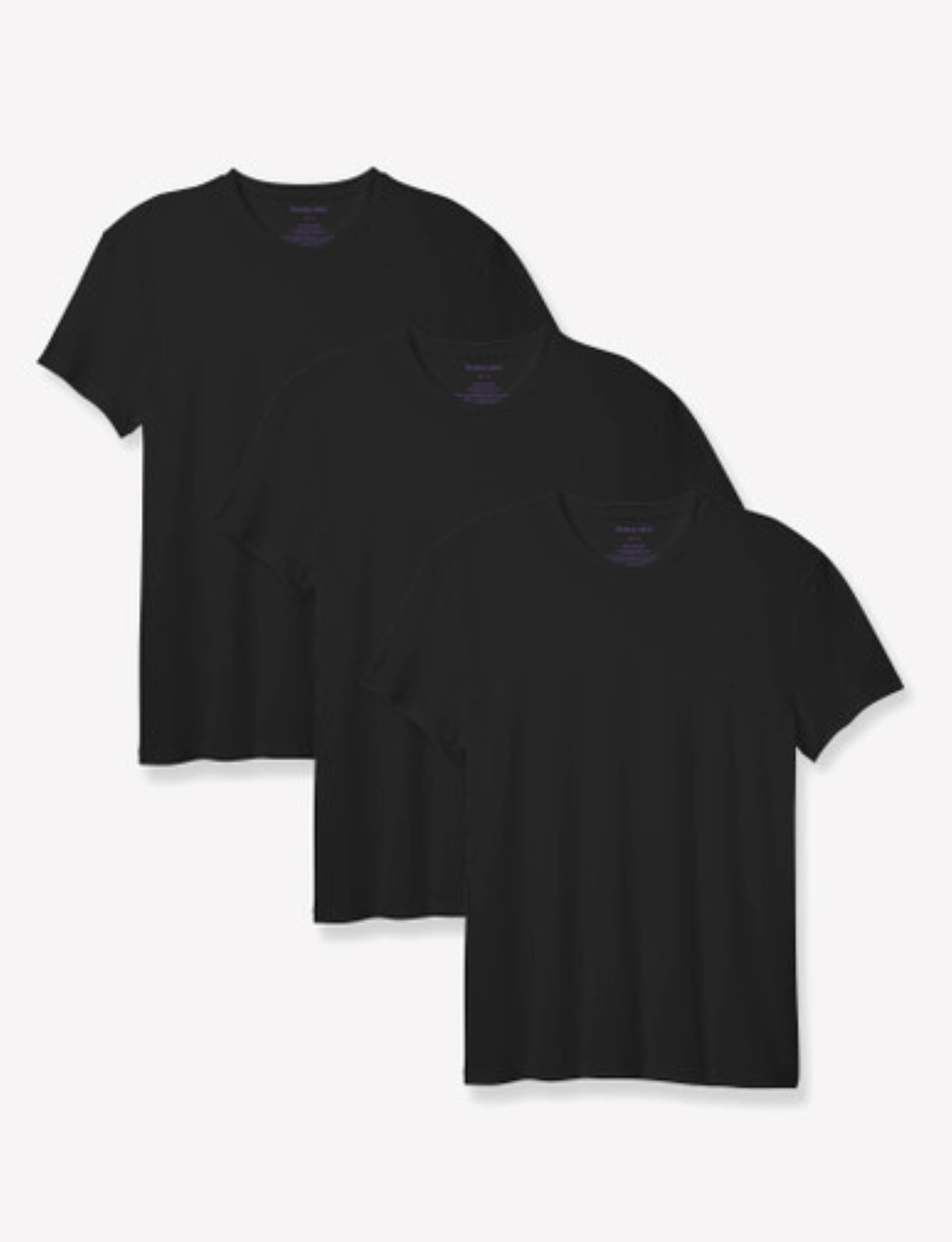 Second Skin Crew Neck Modern Fit Undershirt (3-Pack)::Black