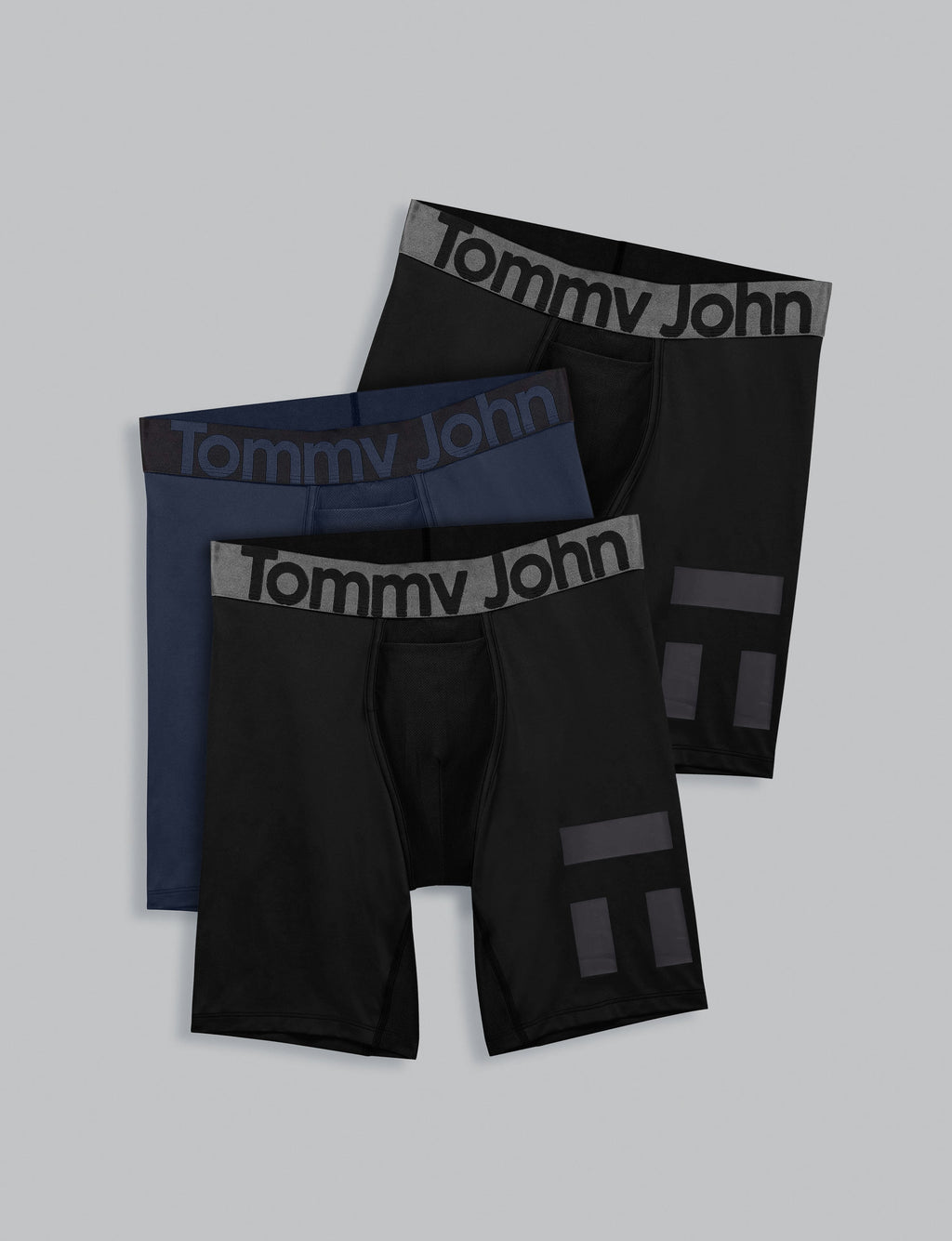 Performance 8" Boxer Brief (3-Pack)::Black/Navy Blazer