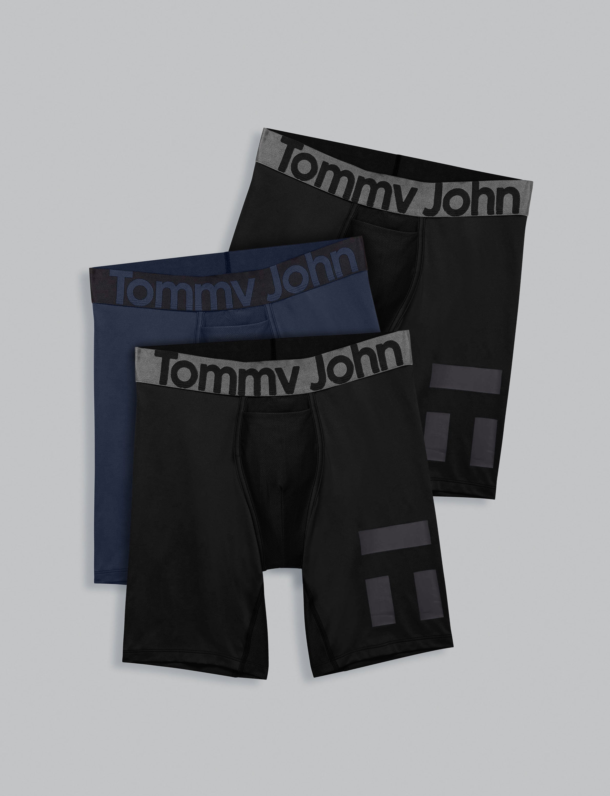 Performance 8" Boxer Brief (3-Pack)::Black/Navy Blazer