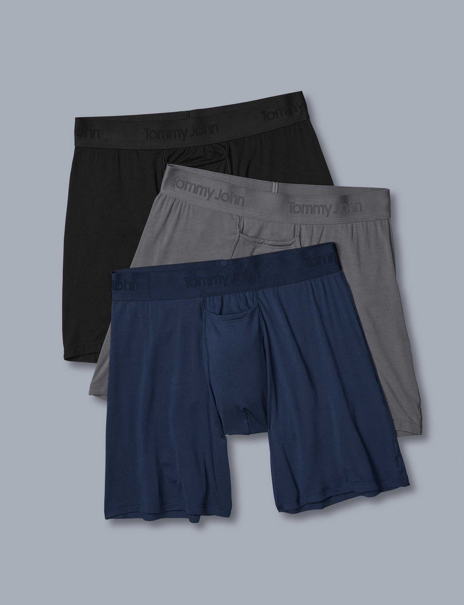 Second Skin Relaxed Fit Boxer 6" (3-Pack)::Dress Blues/Turbulence/Black