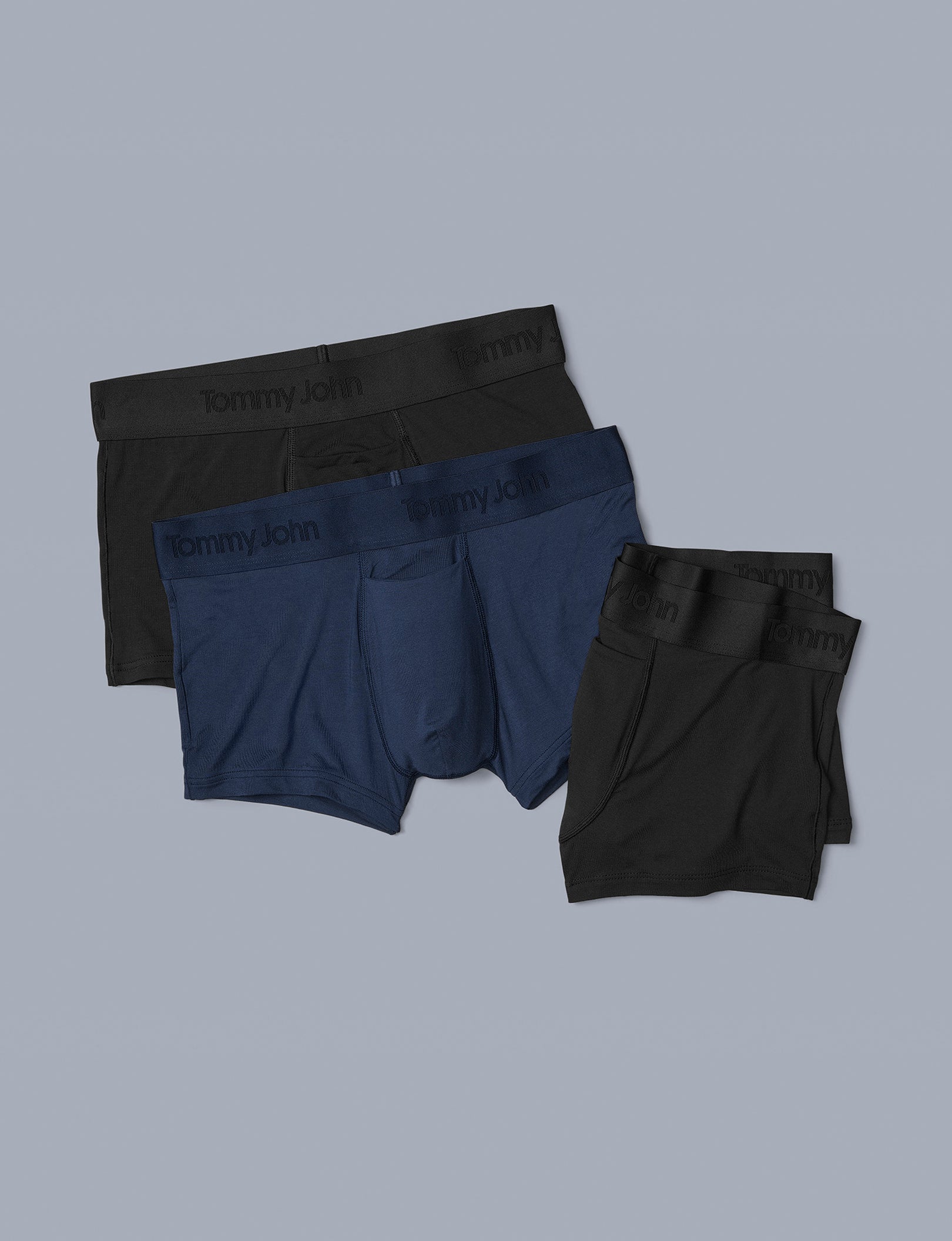 Second Skin Square Cut 2" (3-Pack)::Black/Dress Blues