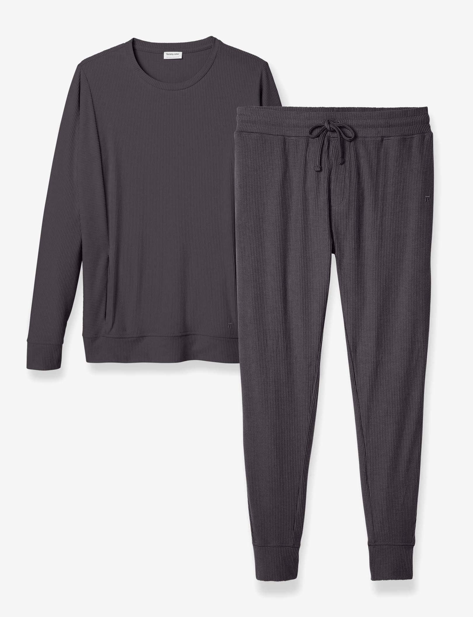 Zen Ribbed Sweatshirt & Jogger Pack::Phantom