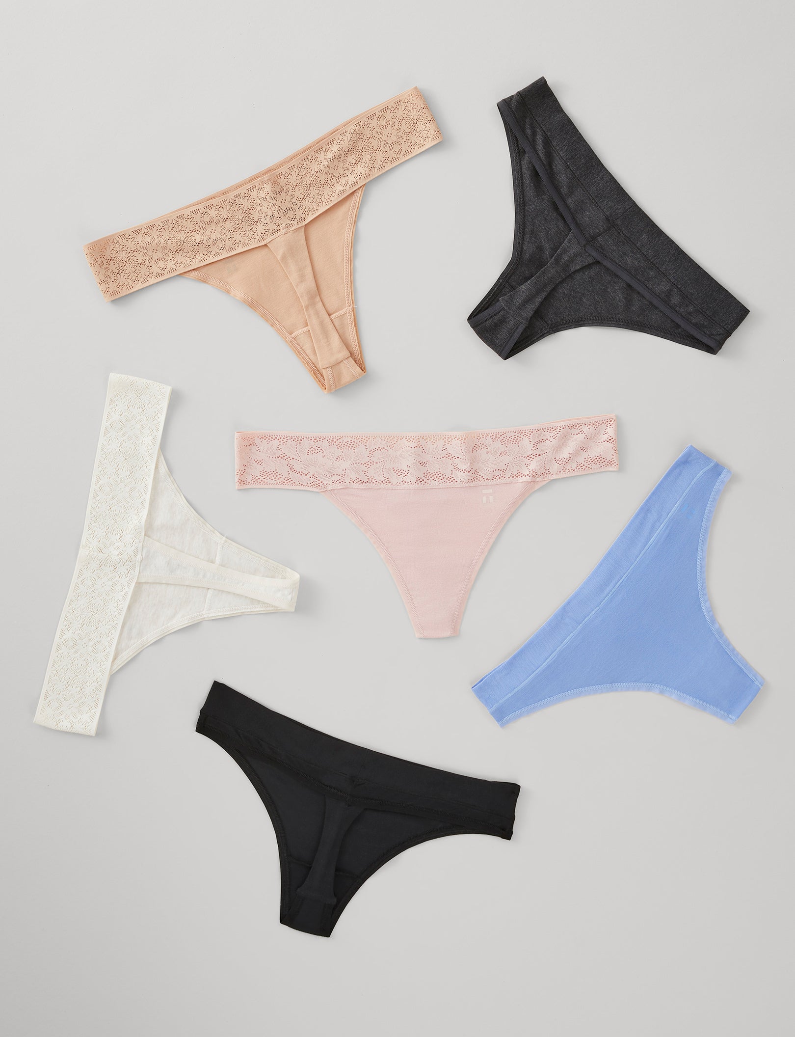 Women's Second Skin Thong, Lace Waist::Peachskin Lace Waist