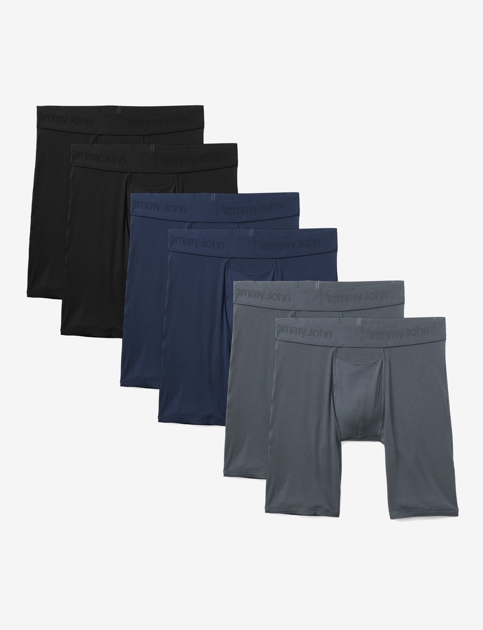 Second Skin Boxer Brief 6 Pack::Dress Blues/Turbulence Grey/Black