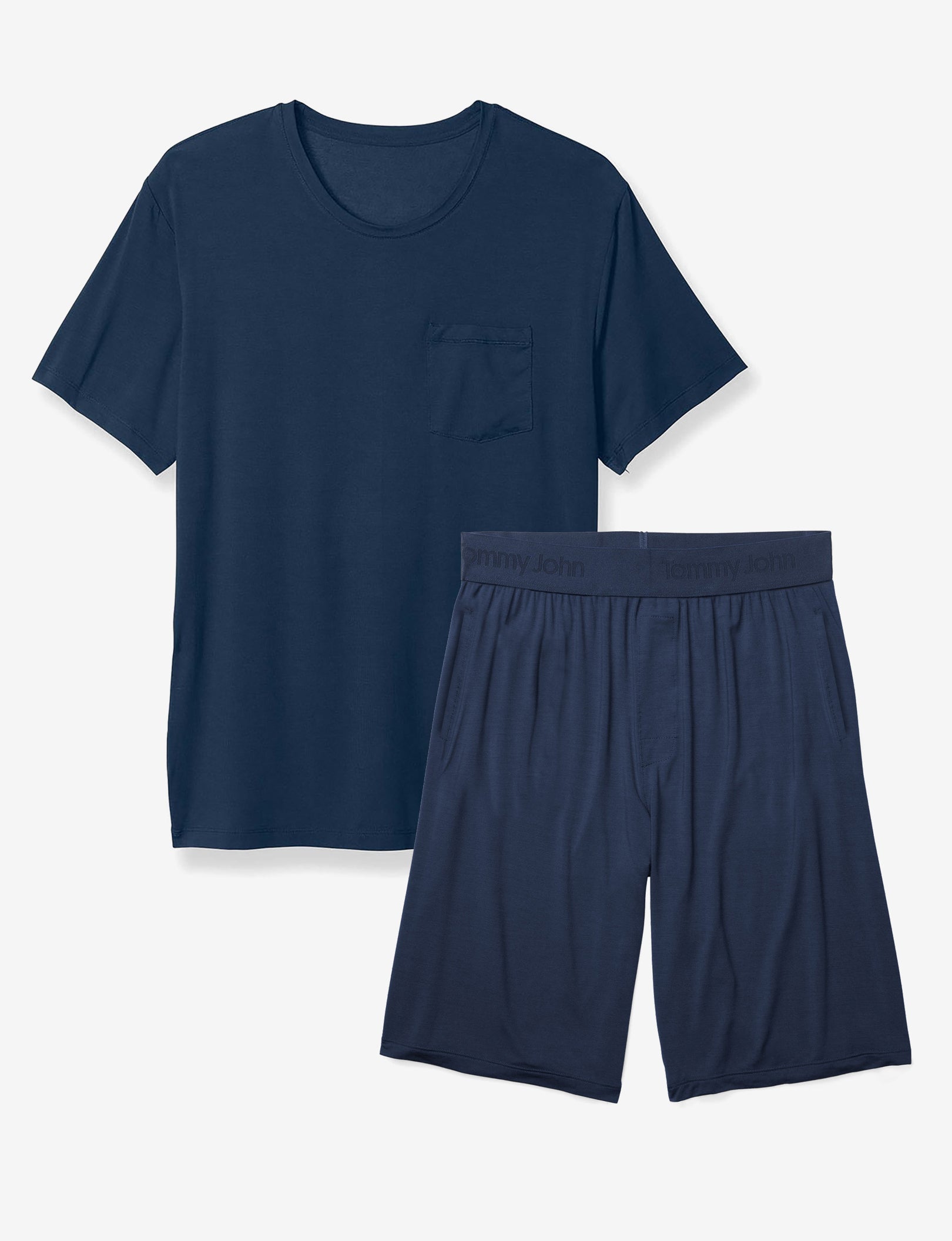 Second Skin Sleep Pocket Tee & Short Set::Dress Blues