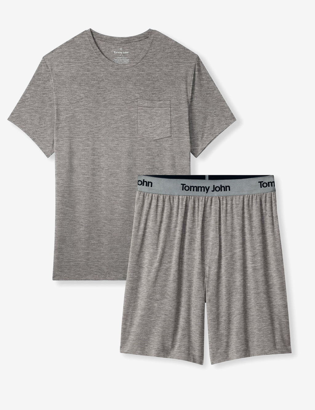 Second Skin Sleep Crew Neck Pocket Tee::Medium Heather Grey