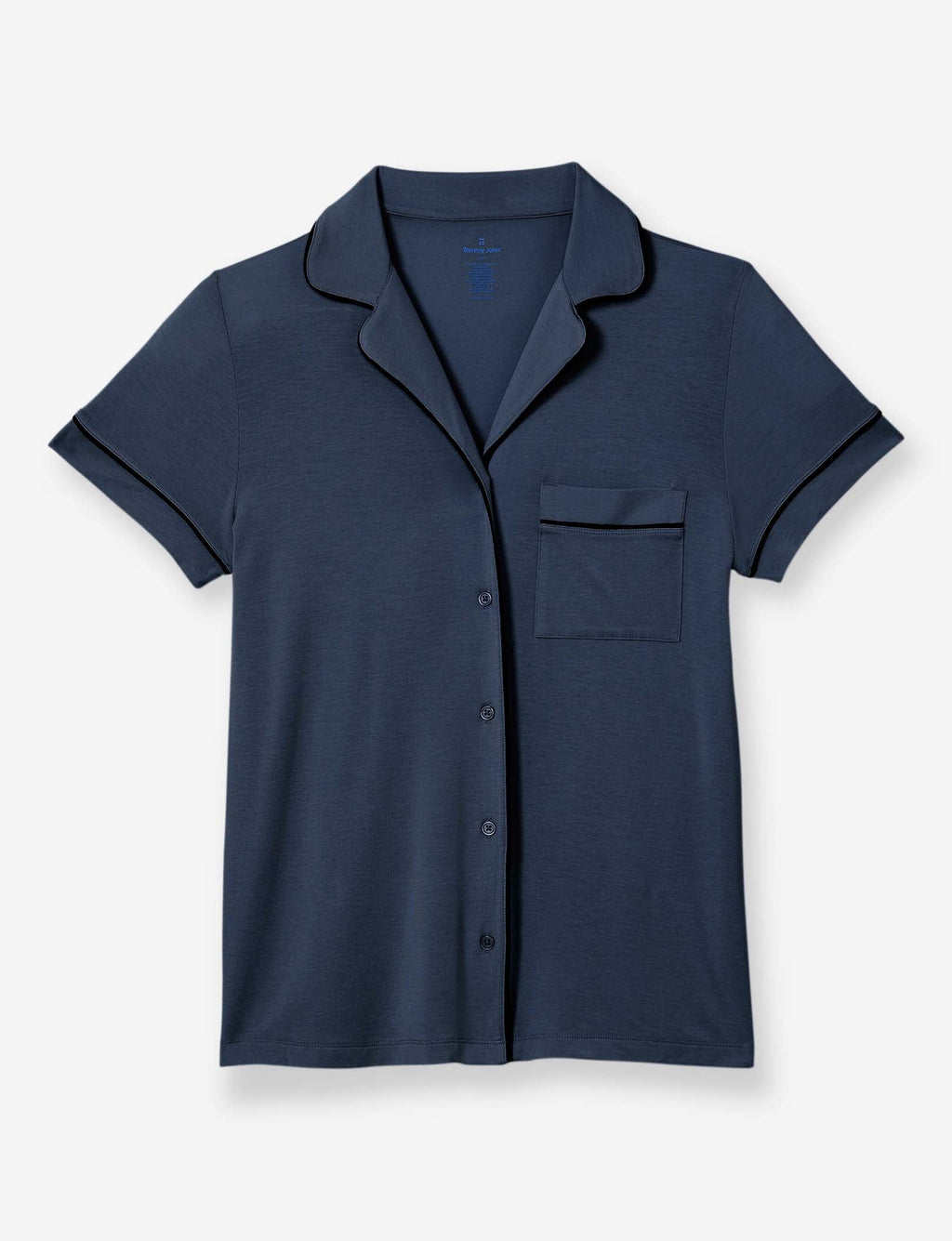 Women's Pajama Short Sleeve Top::Dark Dress Blues