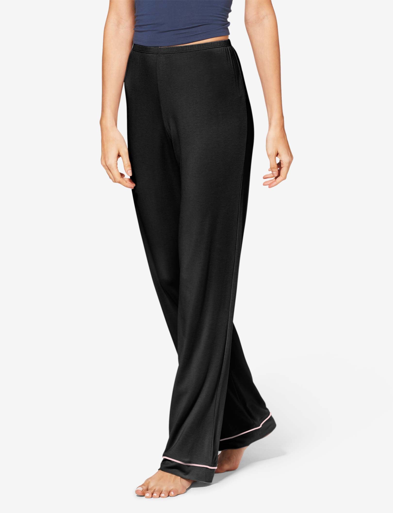 Women's Pajama Pant::Black/Soft Pink