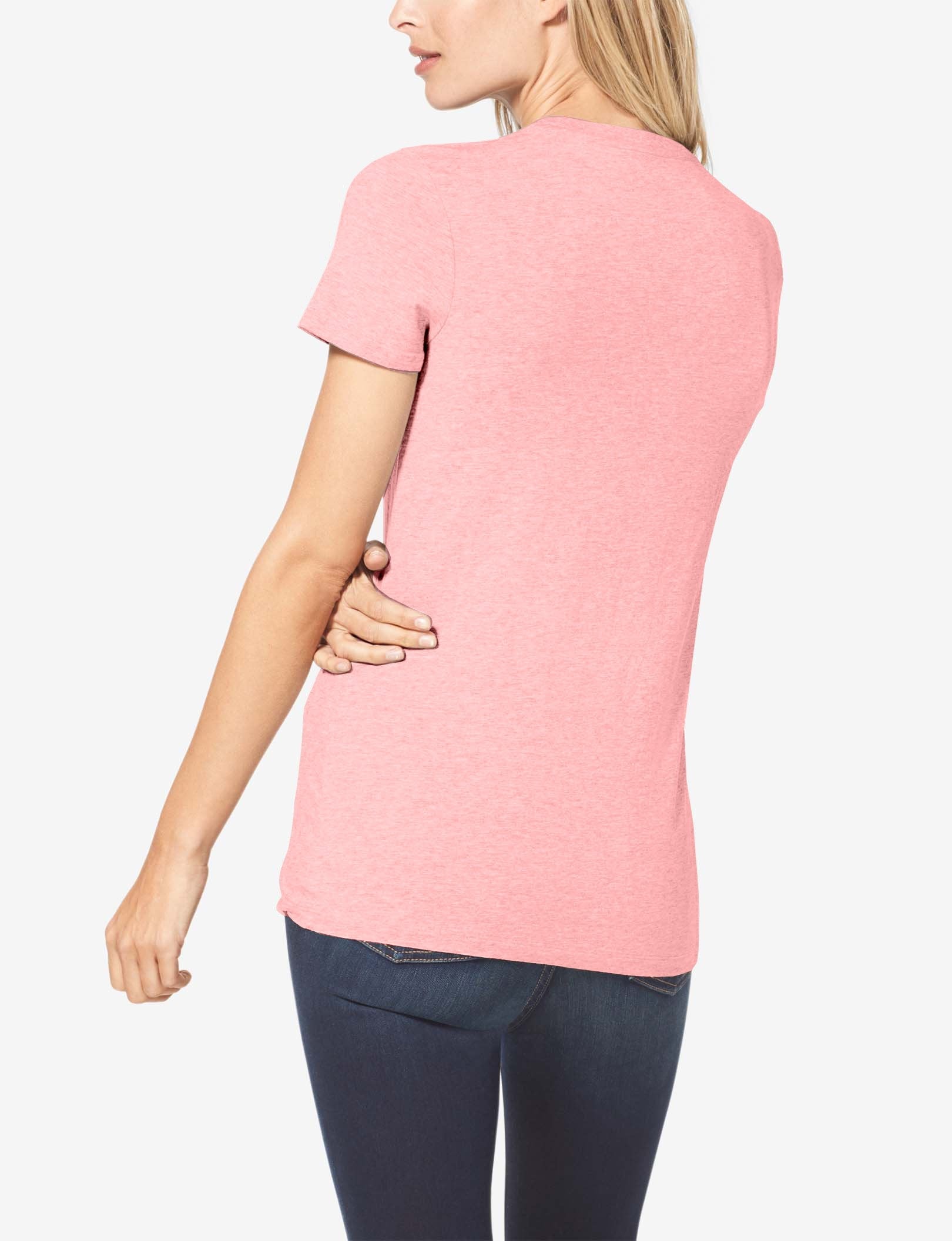 Women's Second Skin Crew Neck Tee::Bridal Rose