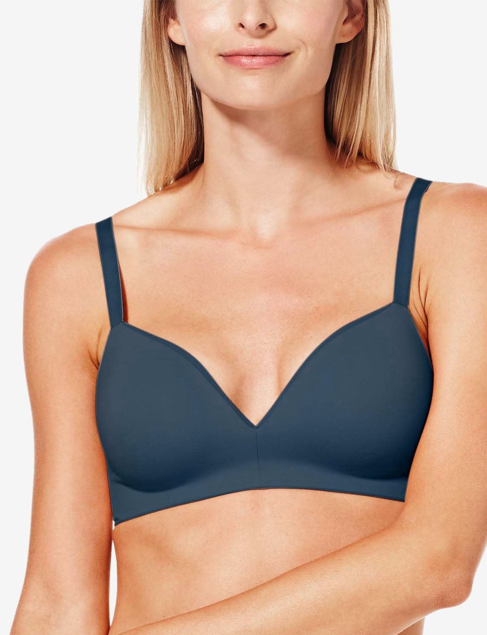 Cool Cotton Lightly Lined Wireless Bra::Navy