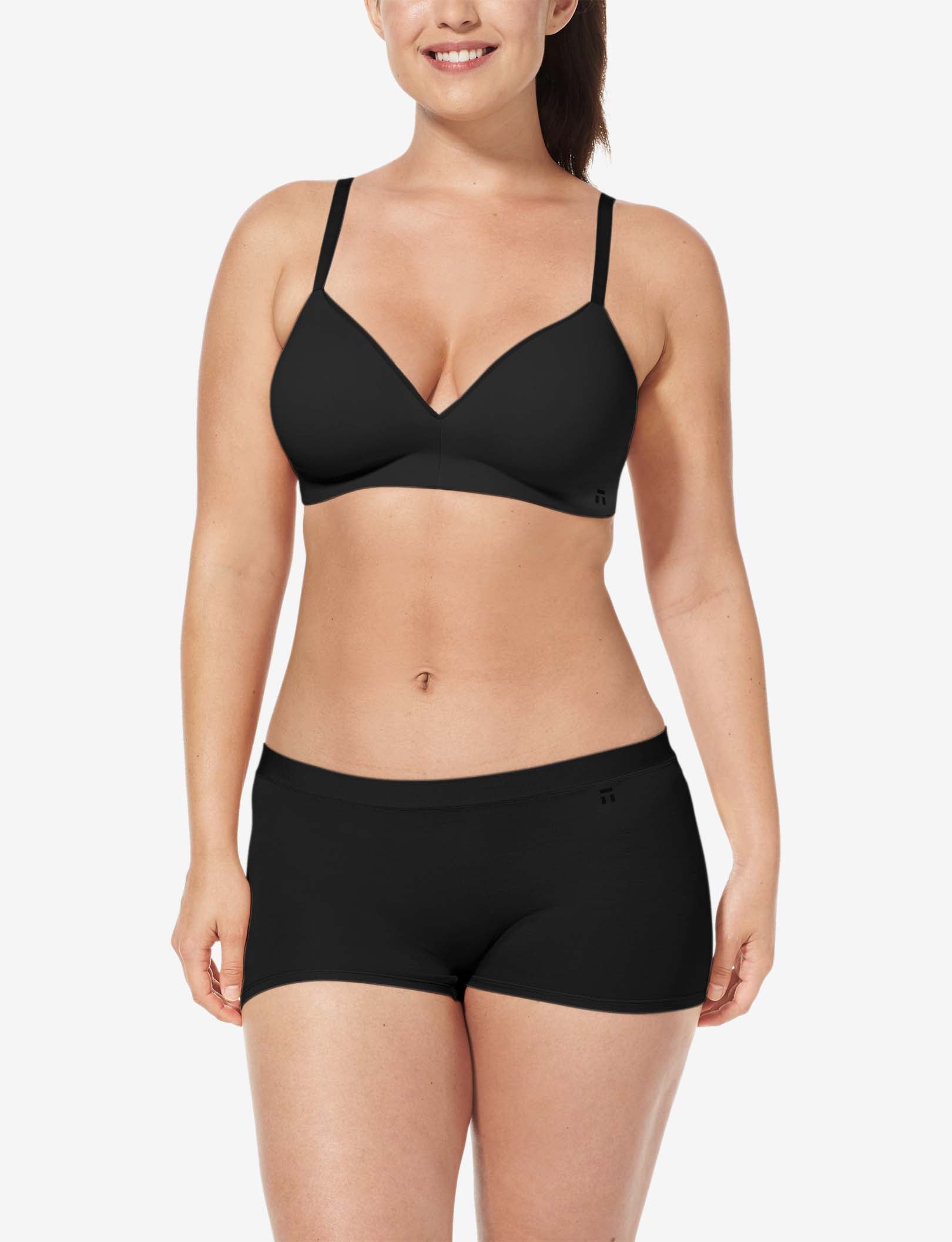Cool Cotton Lightly Lined Wireless Bra::Black